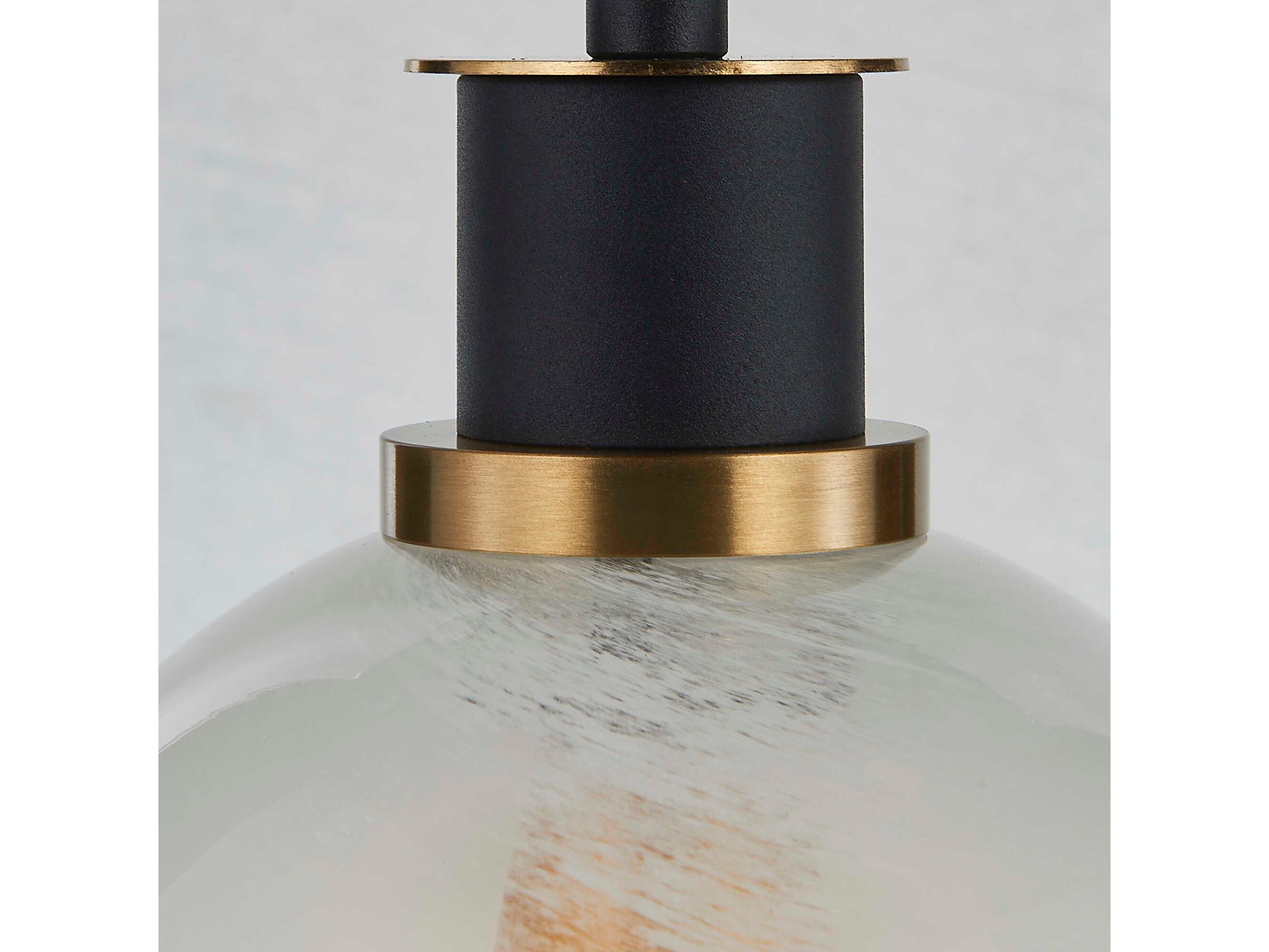 Artcraft Gem 1-Light Black Brushed Brass Globe Mini Pendant