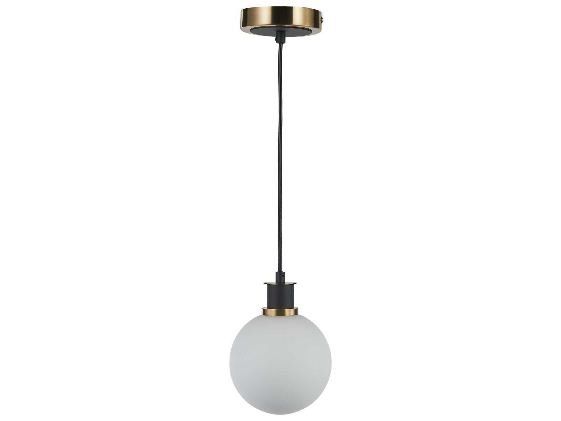 Artcraft Gem 1-Light Black Brushed Brass Globe Mini Pendant
