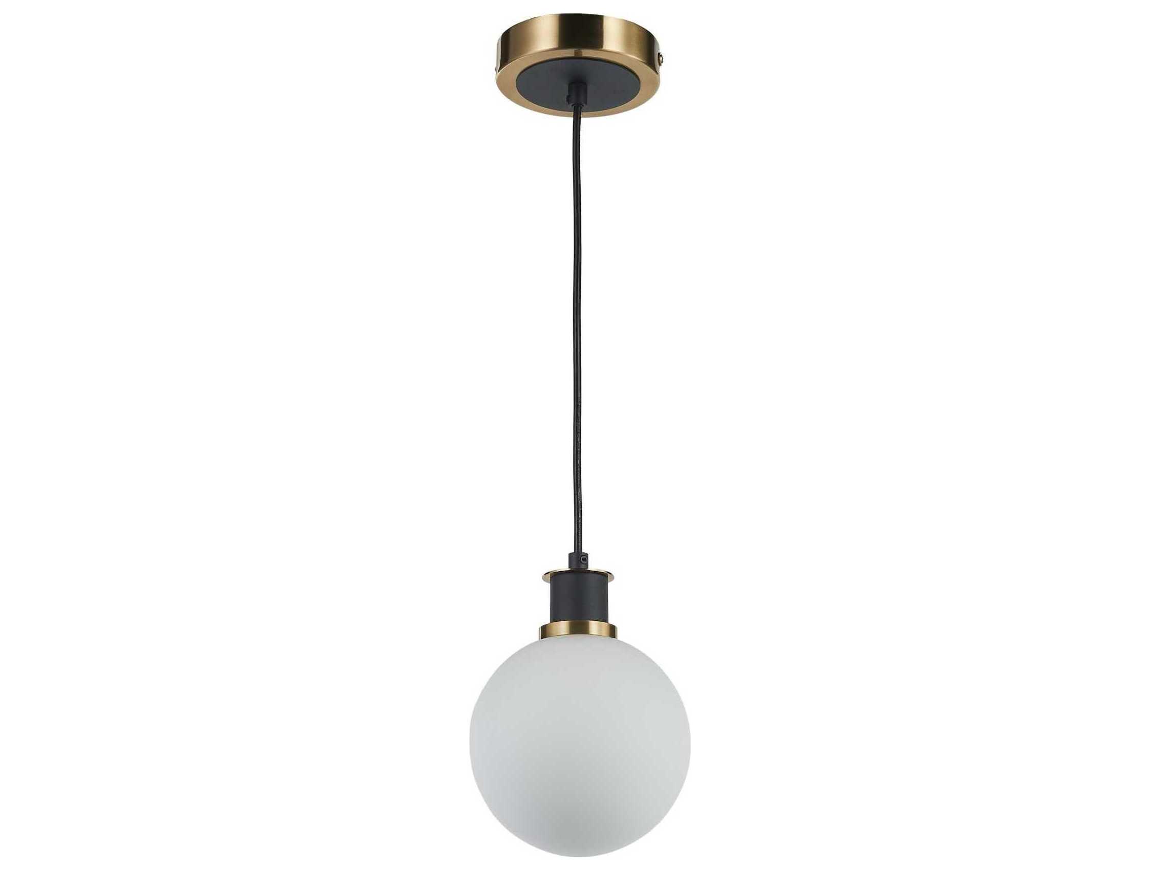 Artcraft Gem 1-Light Black Brushed Brass Globe Mini Pendant