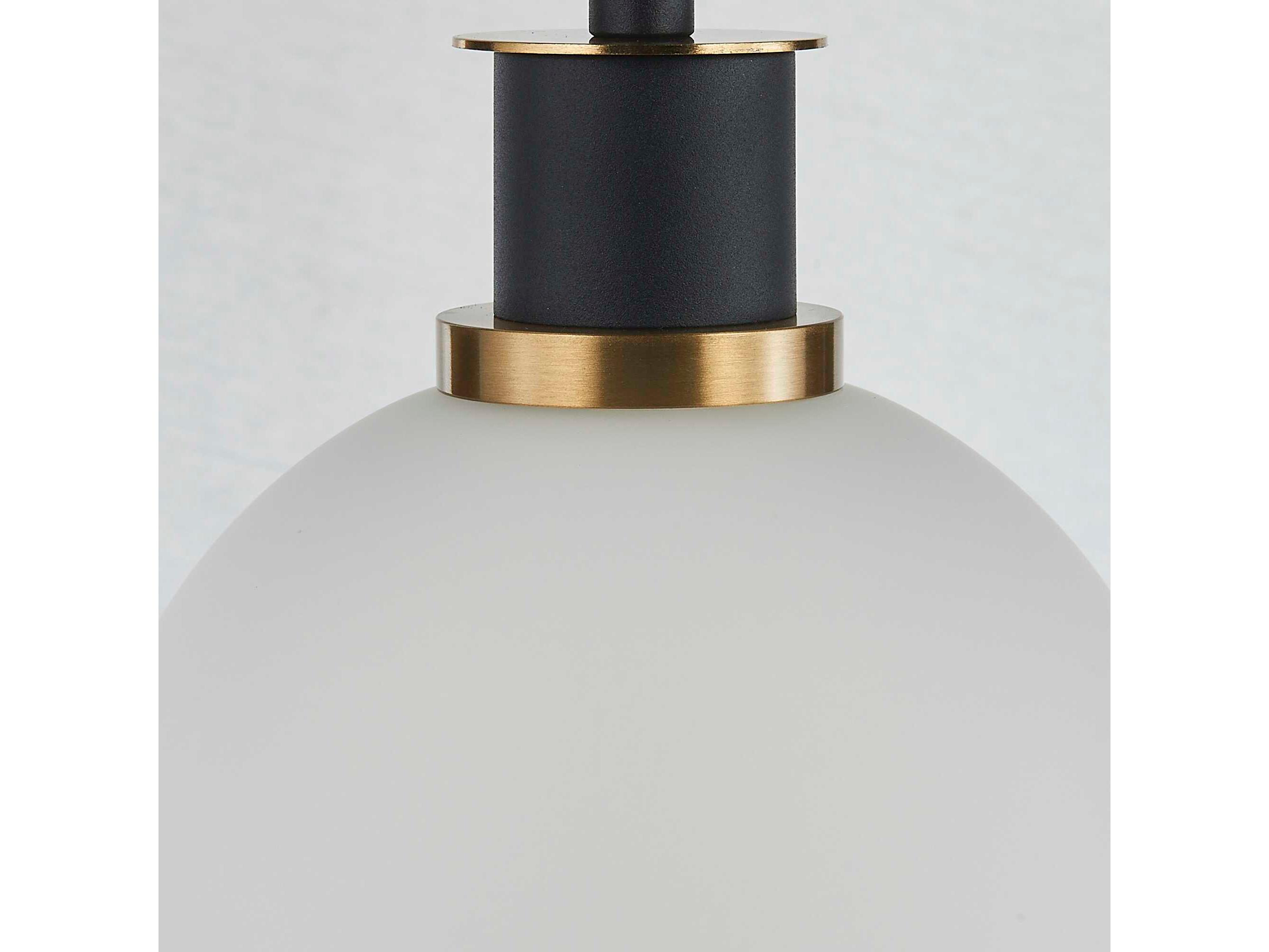 Artcraft Gem 1-Light Black Brushed Brass Globe Mini Pendant