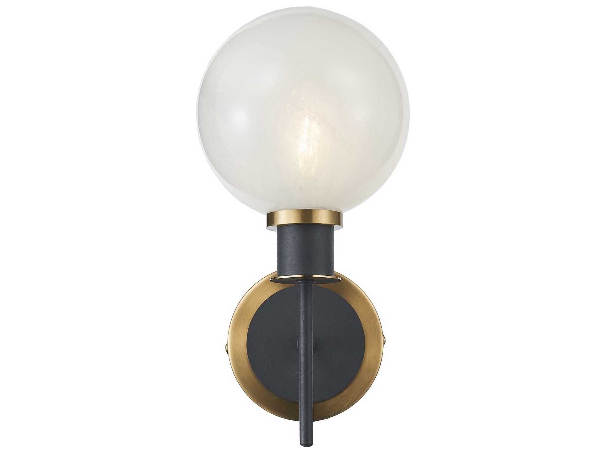 Artcraft Gem 1-Light Black Brushed Brass Wall Sconce
