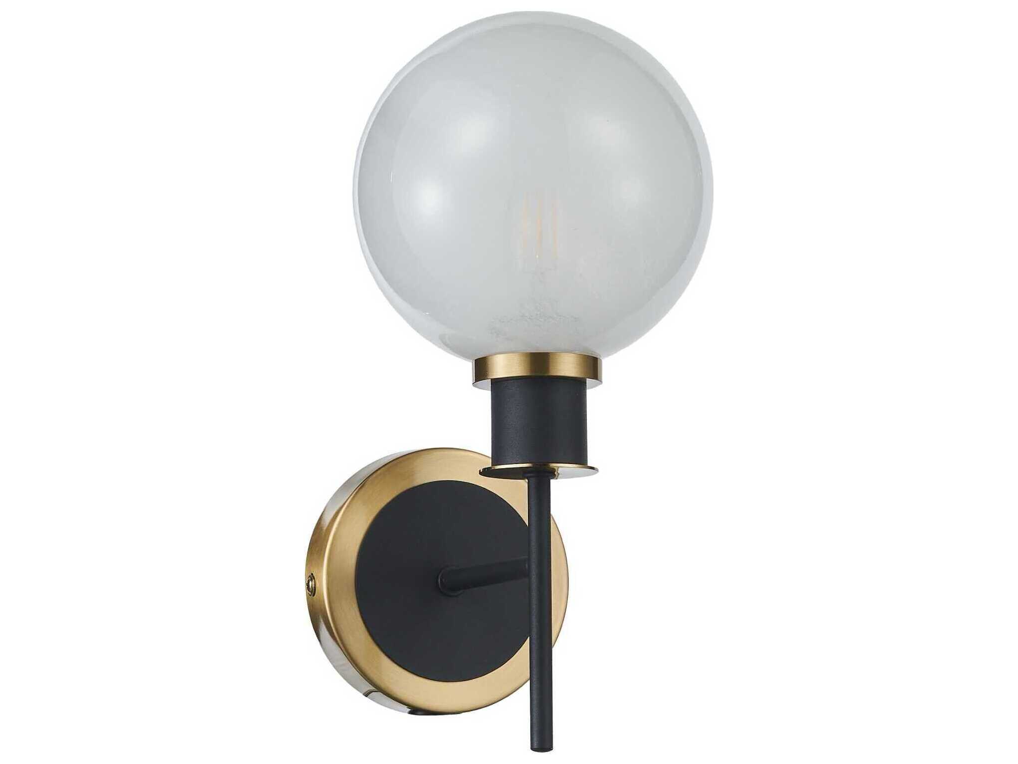 Artcraft Gem 1-Light Black Brushed Brass Wall Sconce