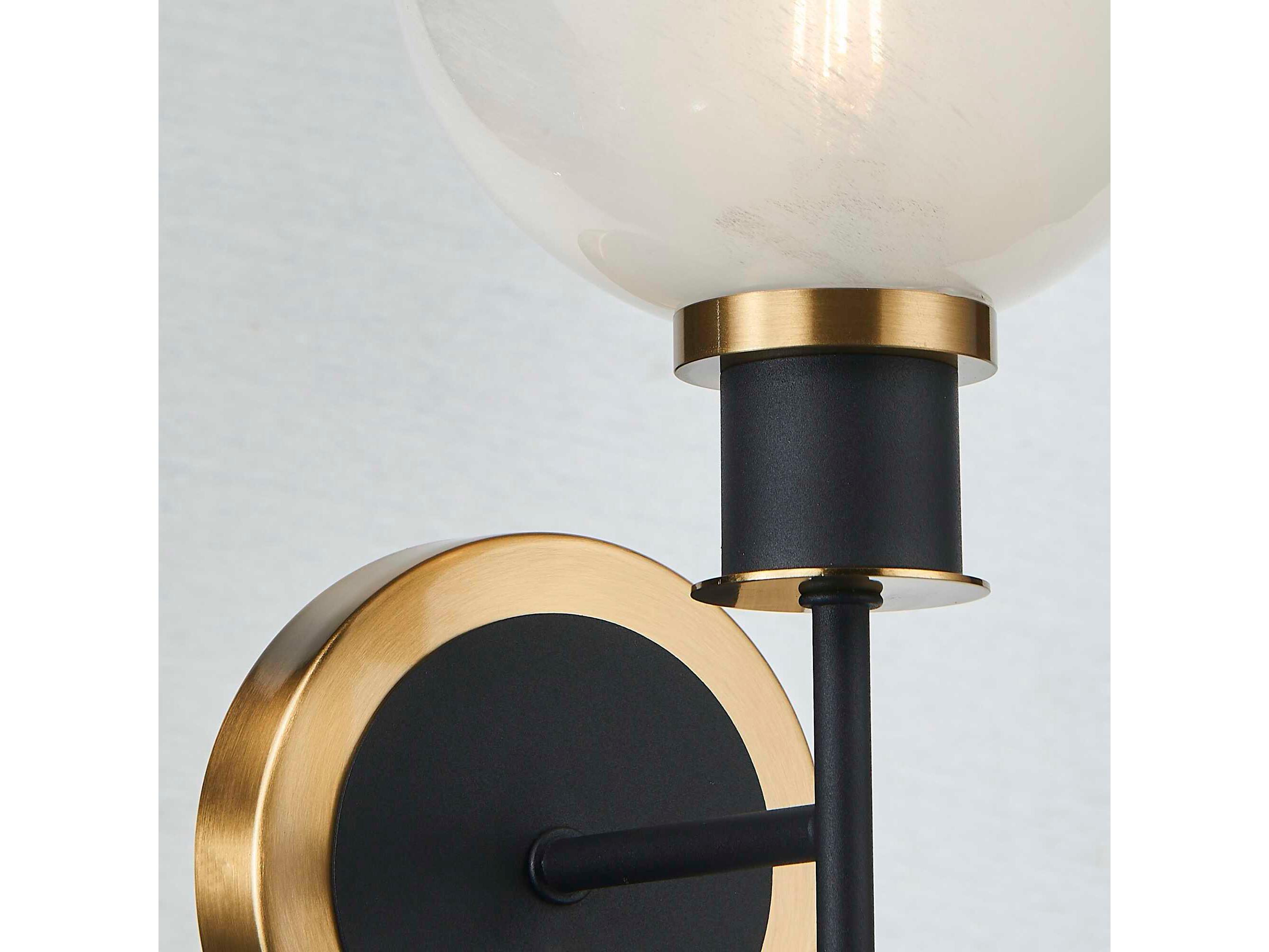 Artcraft Gem 1-Light Black Brushed Brass Wall Sconce