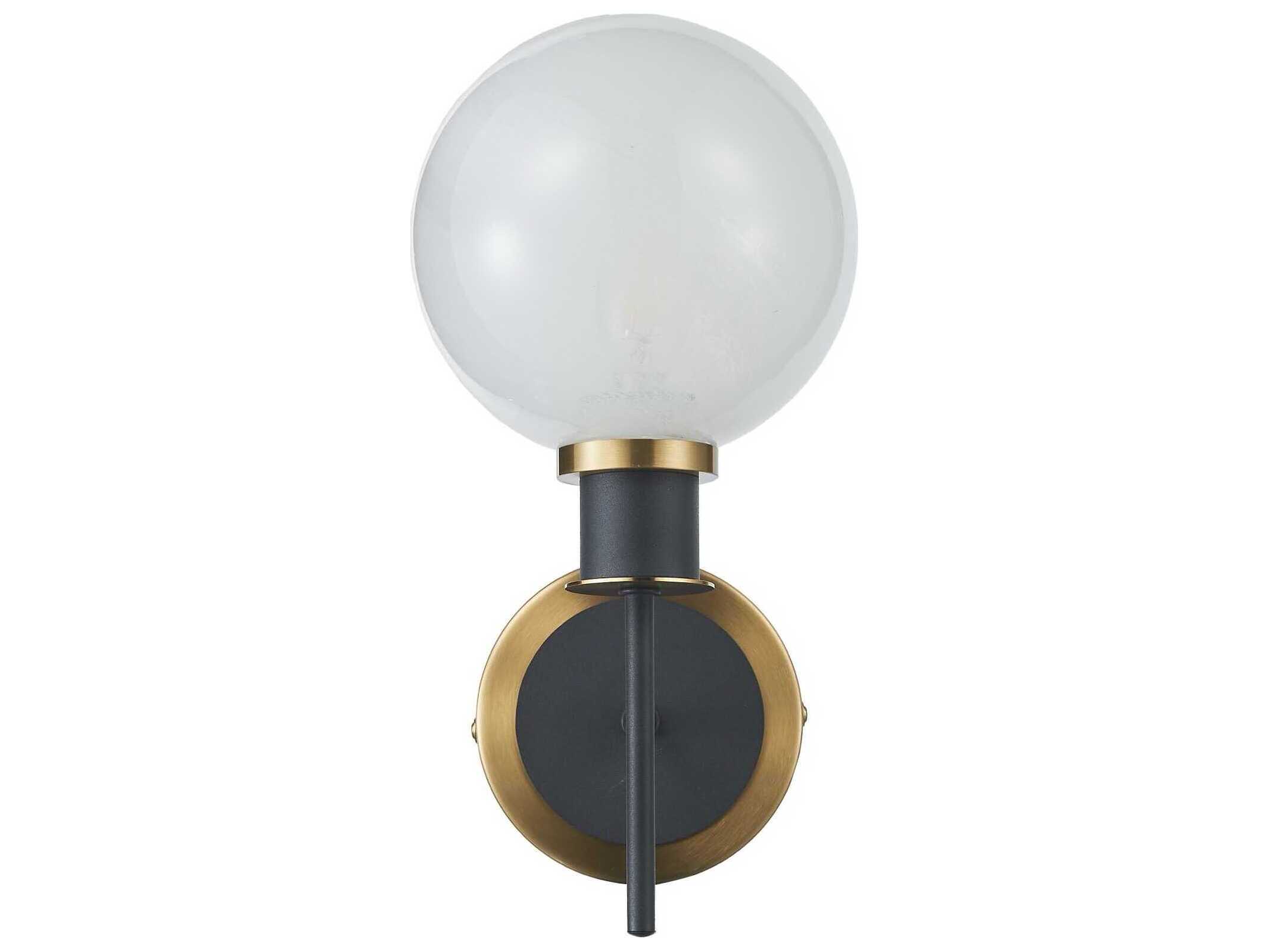 Artcraft Gem 1-Light Black Brushed Brass Wall Sconce