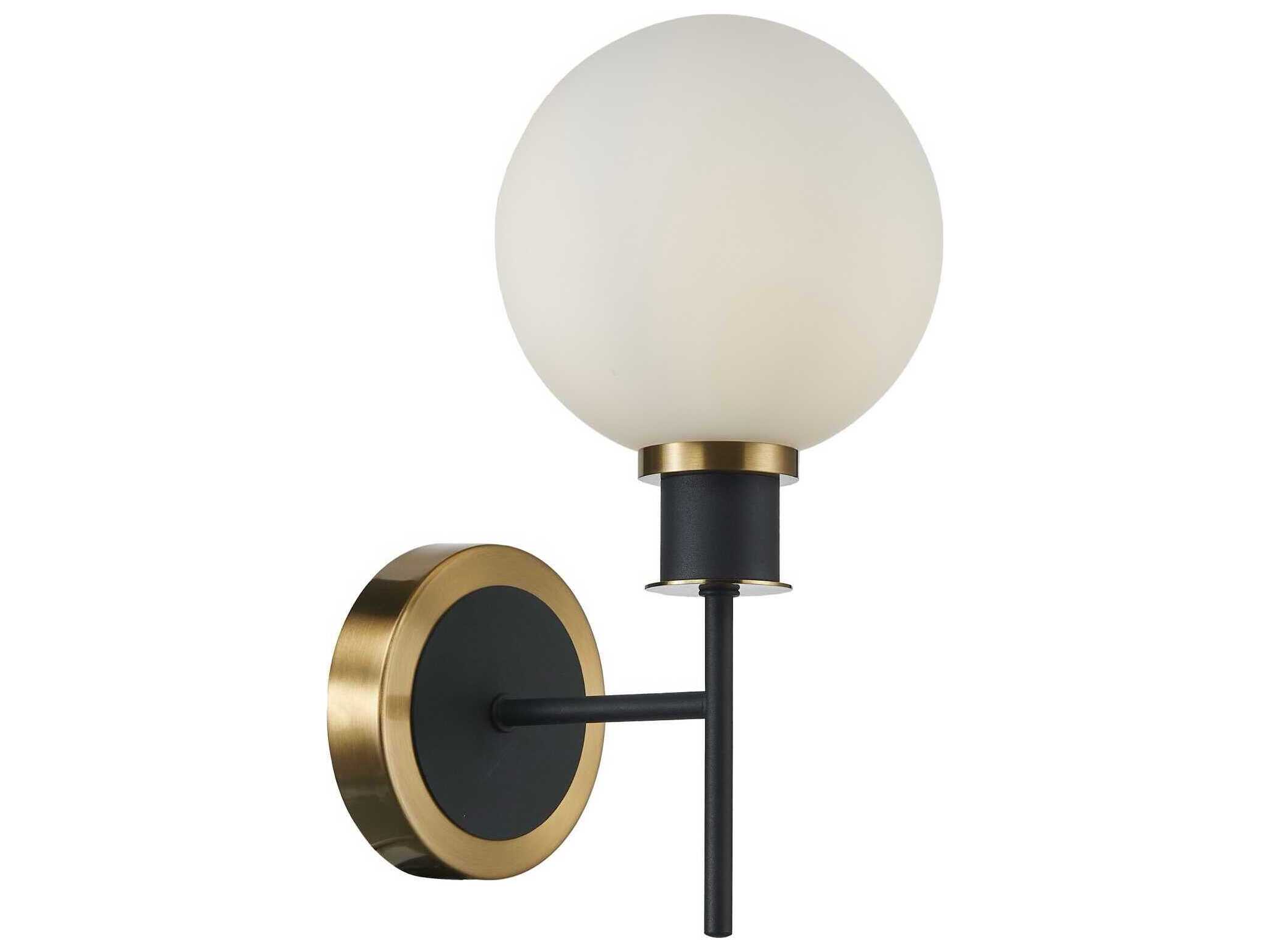 Artcraft Gem 1-Light Black Brushed Brass Wall Sconce