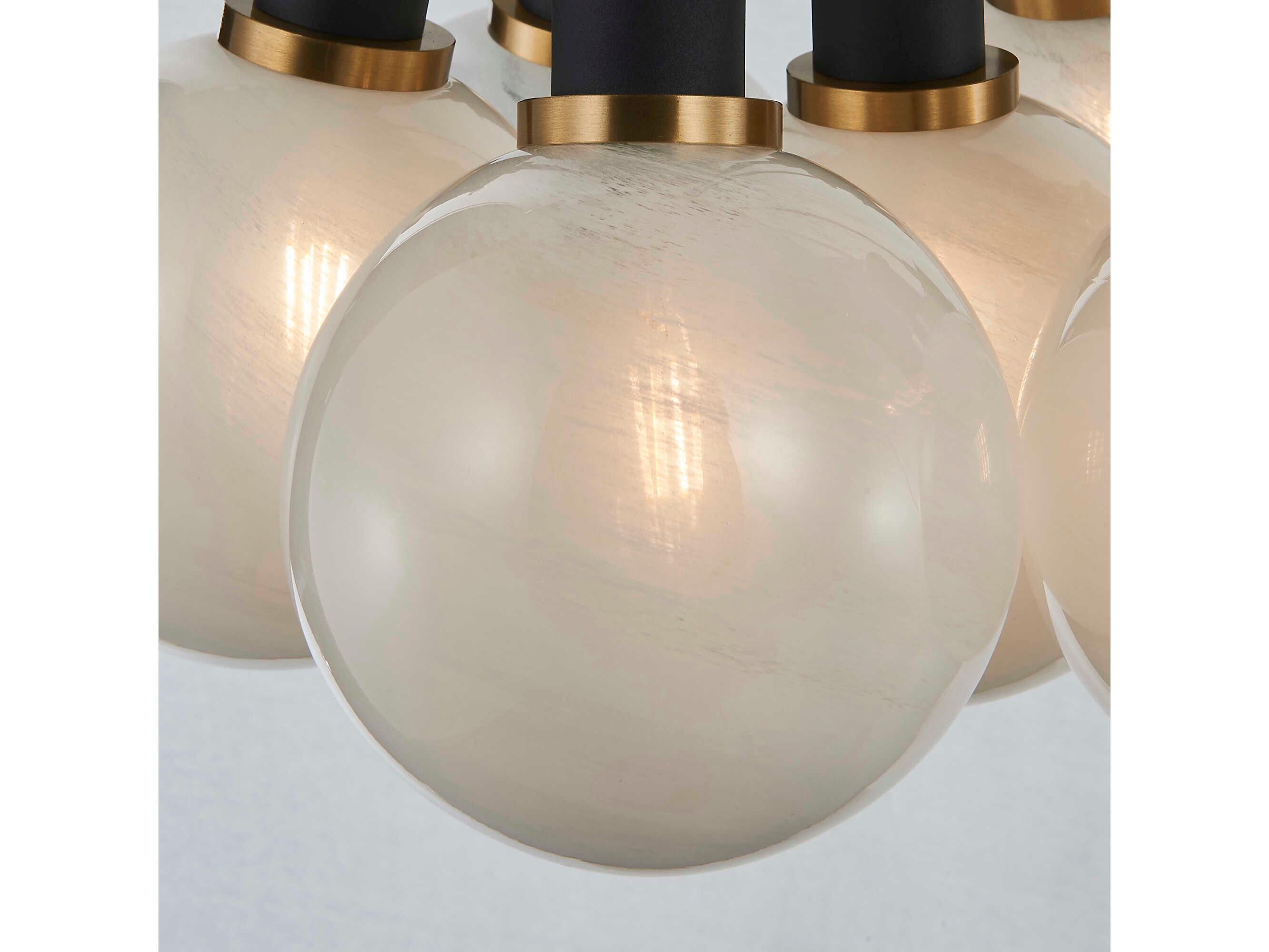 Artcraft Gem 7-Light Black Brushed Brass Globe Pendant