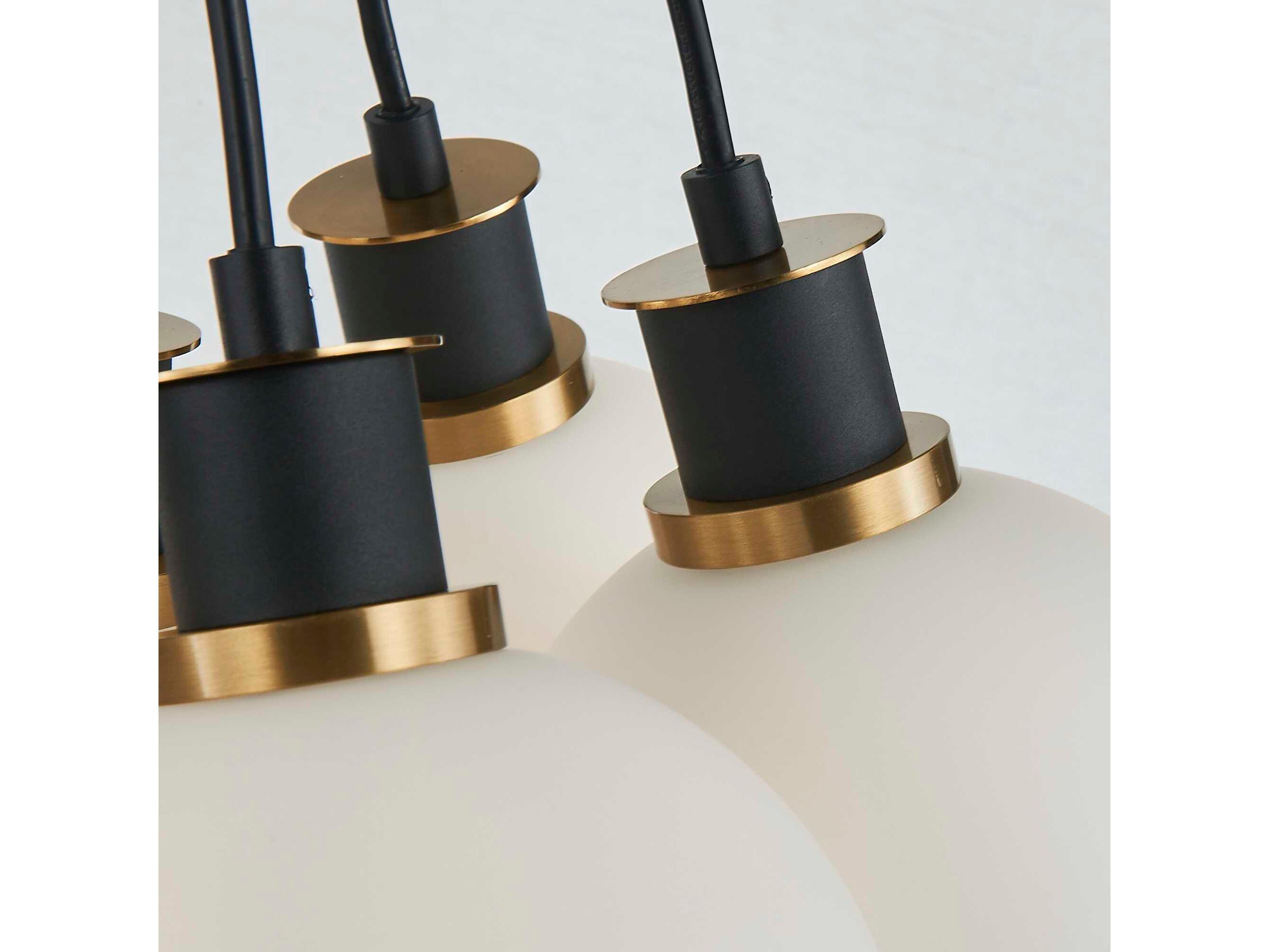Artcraft Gem 7-Light Black Brushed Brass Globe Pendant
