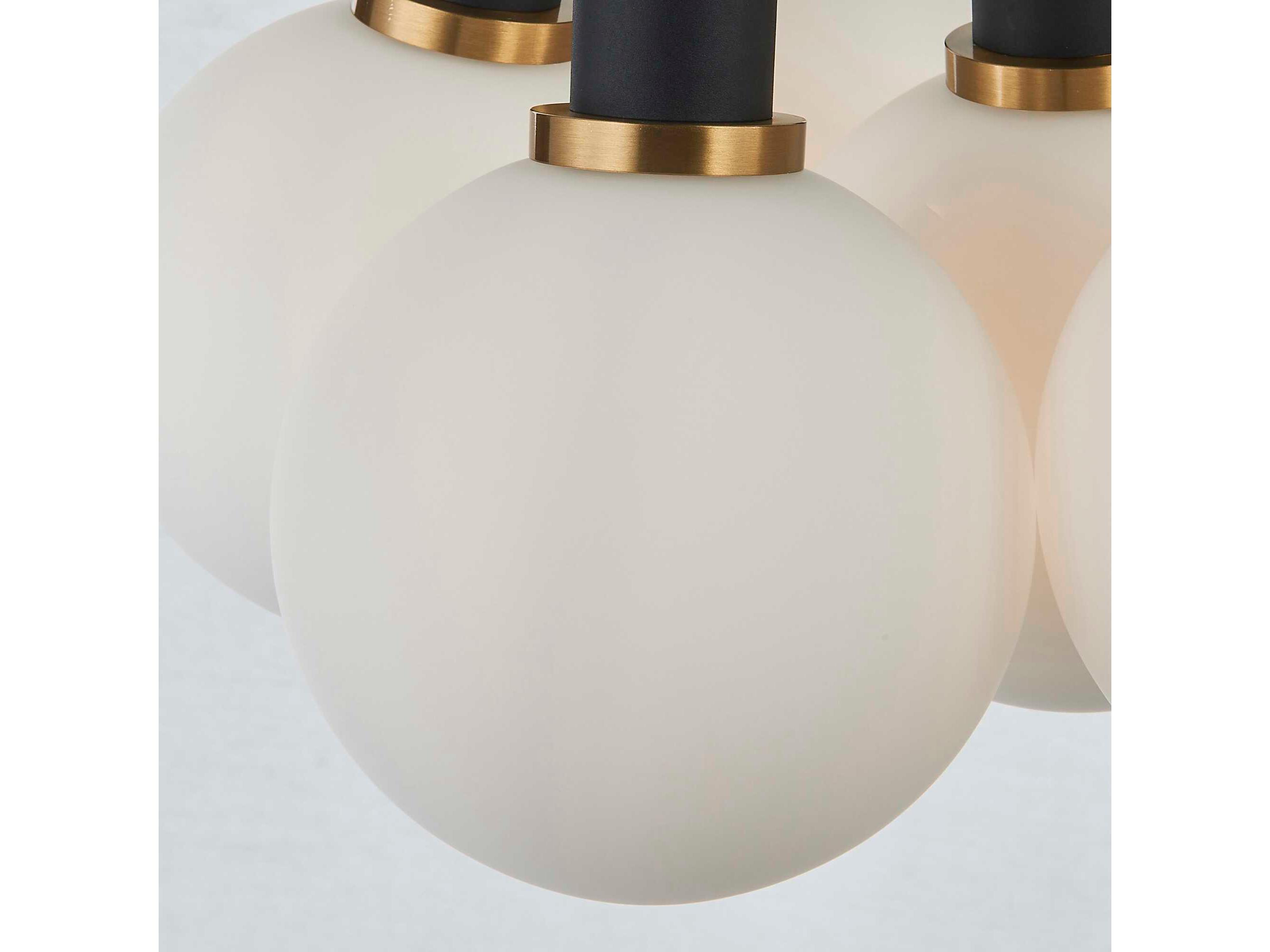 Artcraft Gem 7-Light Black Brushed Brass Globe Pendant