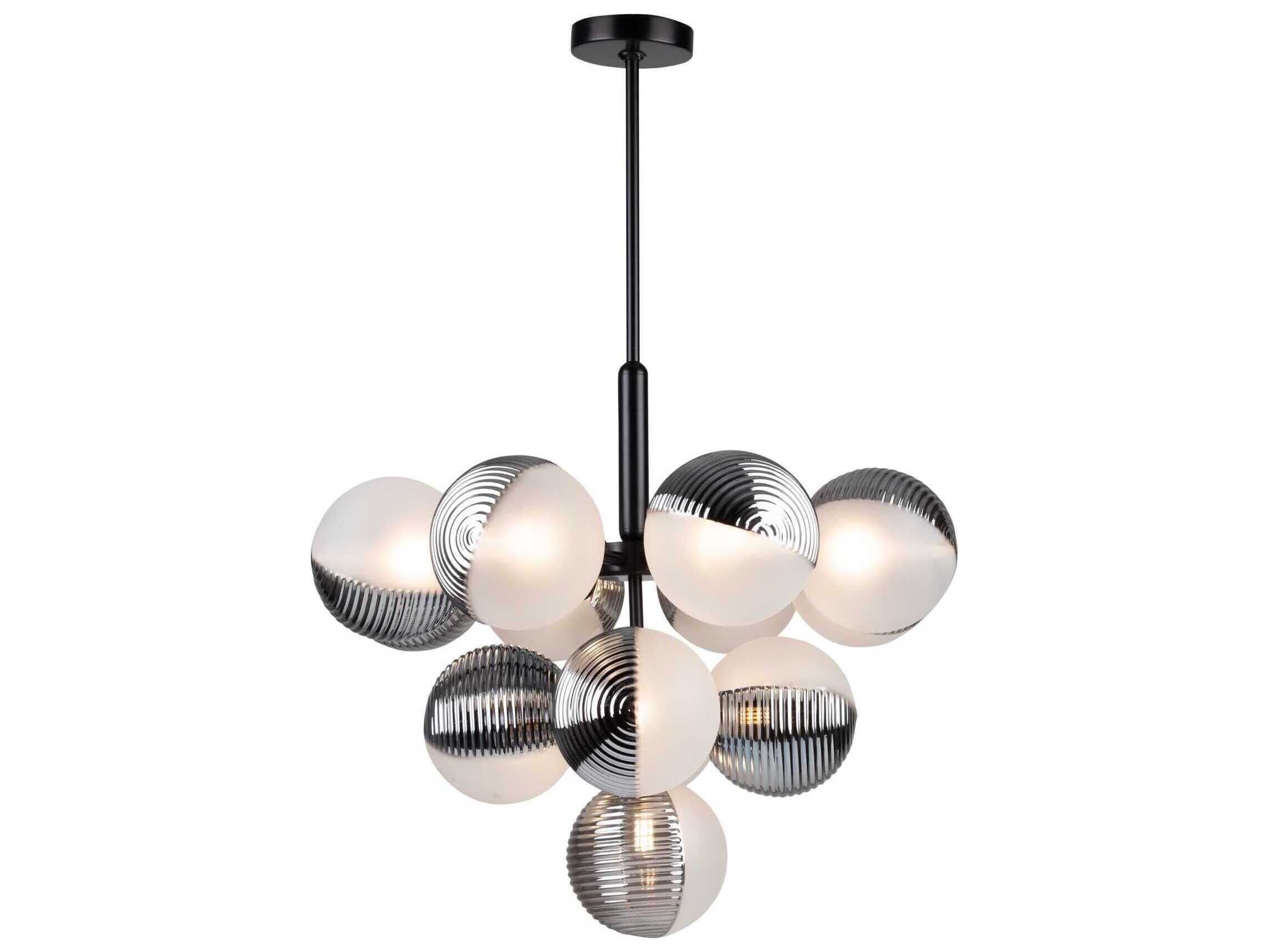 Artcraft Bolla 13-Light Black Globe Chandelier