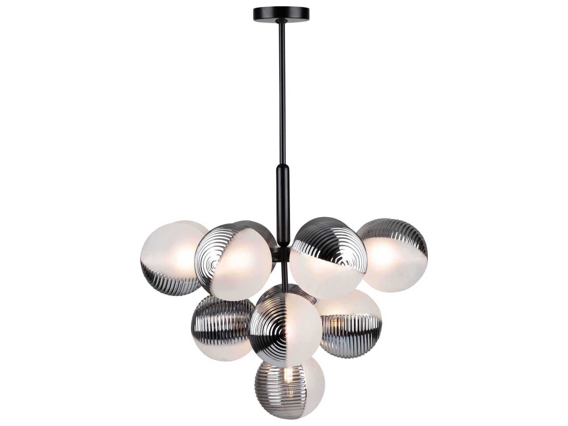 Artcraft Bolla 13-Light Black Globe Chandelier
