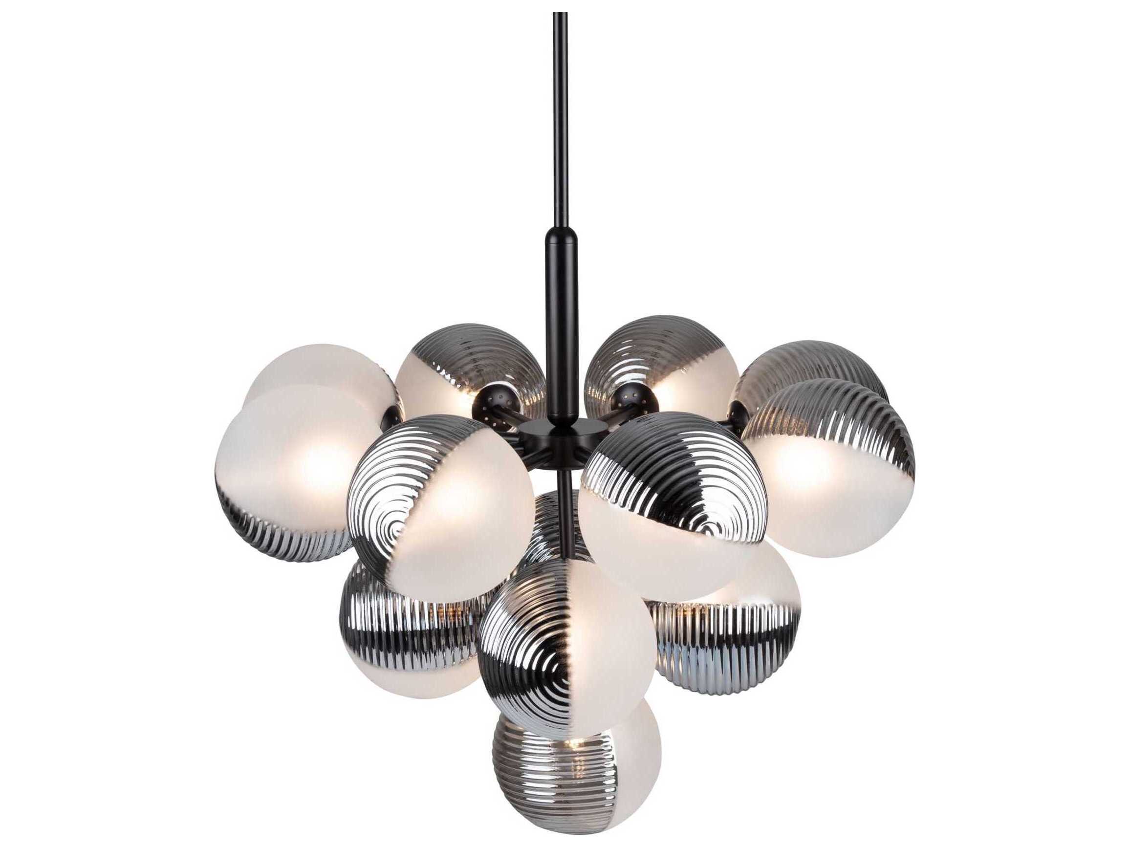 Artcraft Bolla 13-Light Black Globe Chandelier