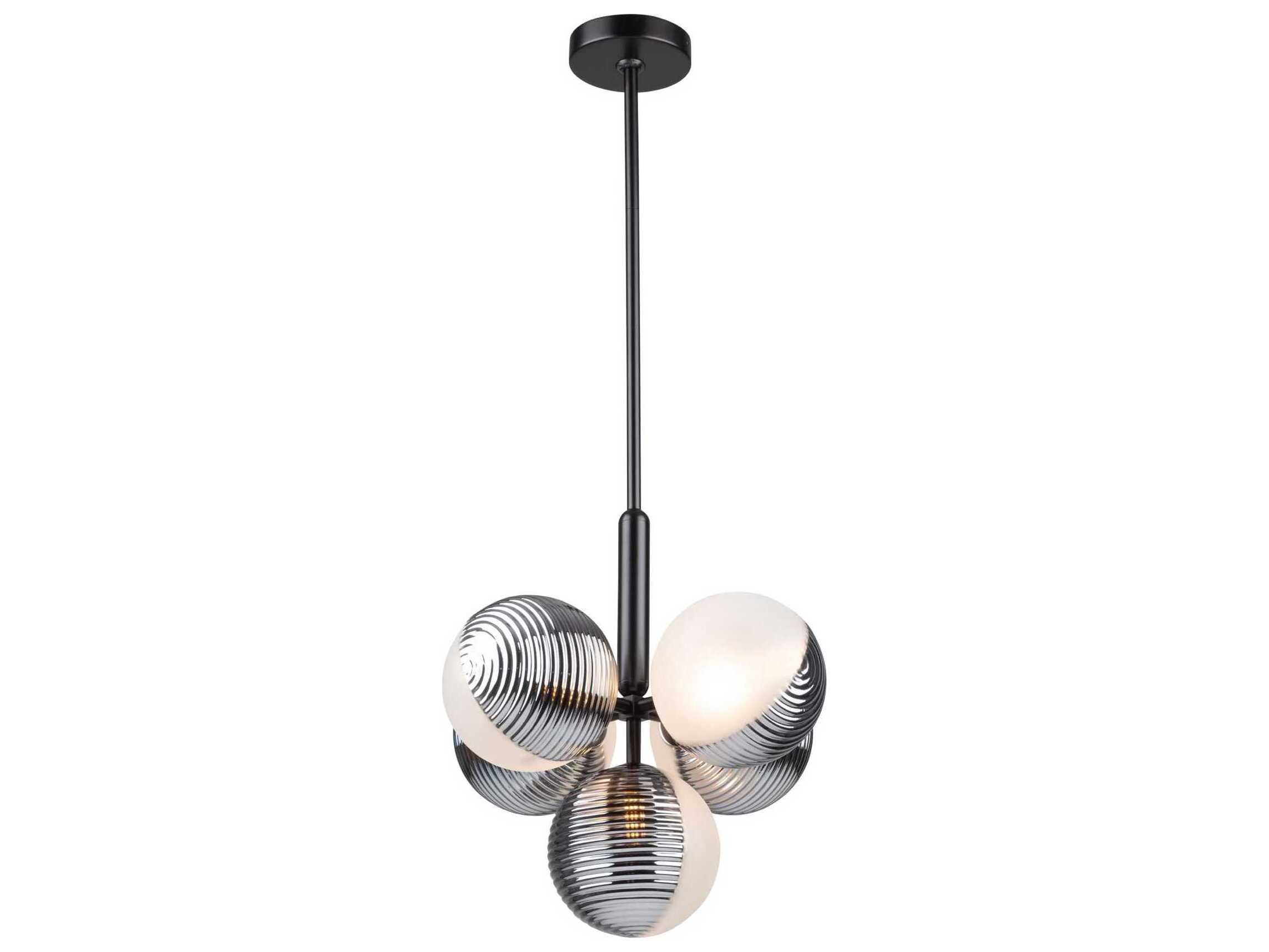 Artcraft Bolla 5-Light Black Globe Chandelier