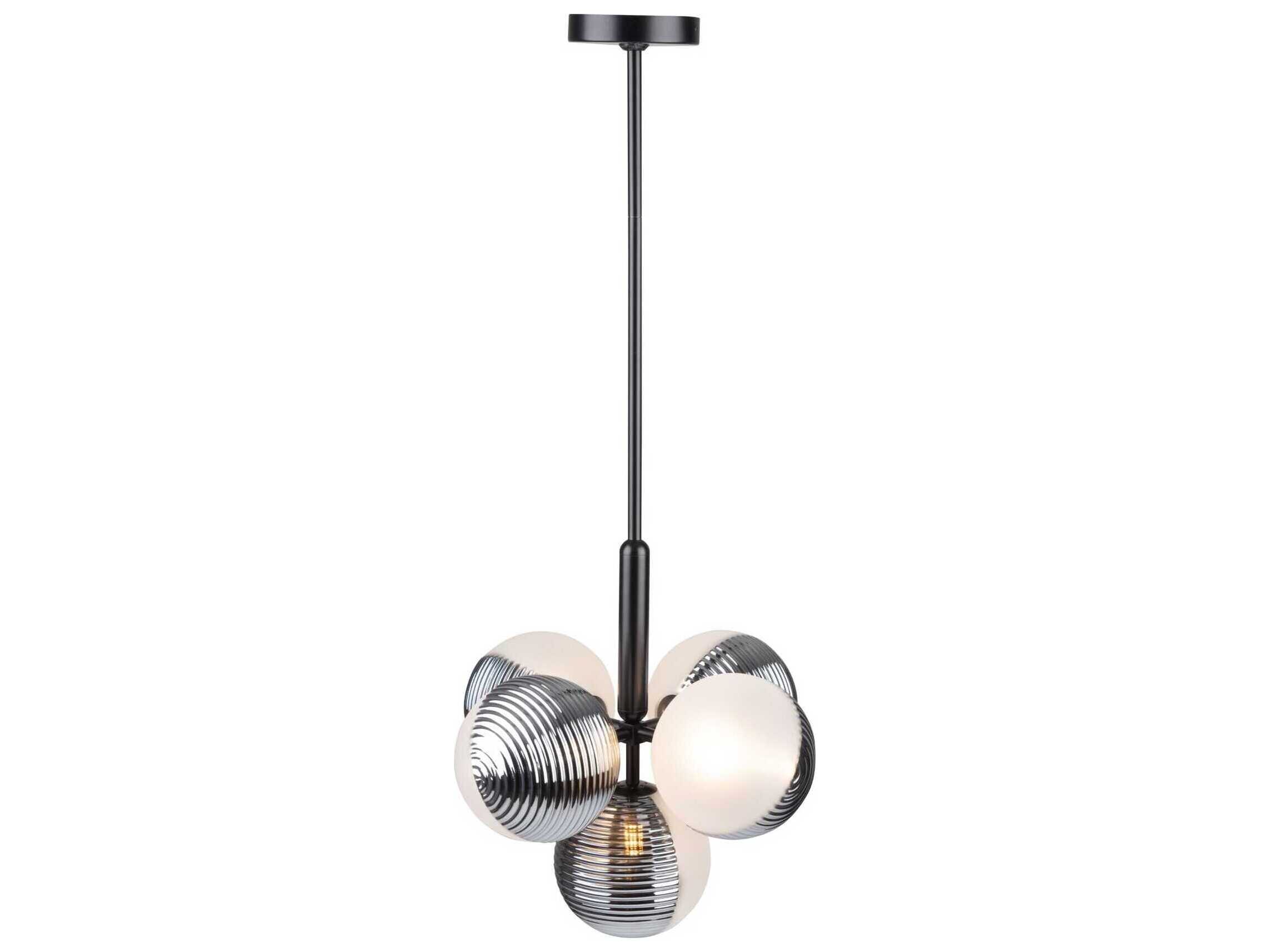 Artcraft Bolla 5-Light Black Globe Chandelier