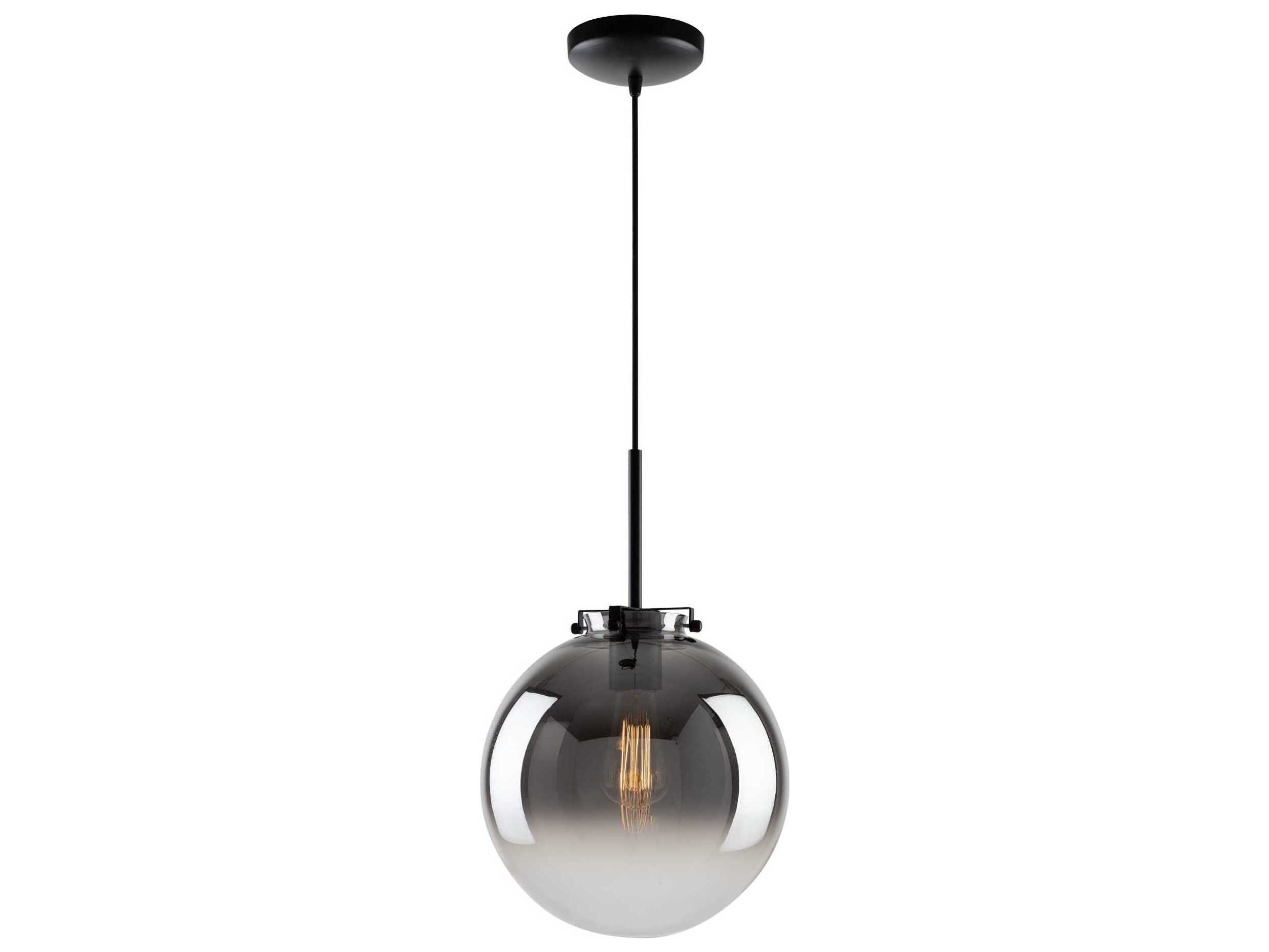 Artcraft Orsa 1-Light Mirror Glass Black Globe Mini Pendant