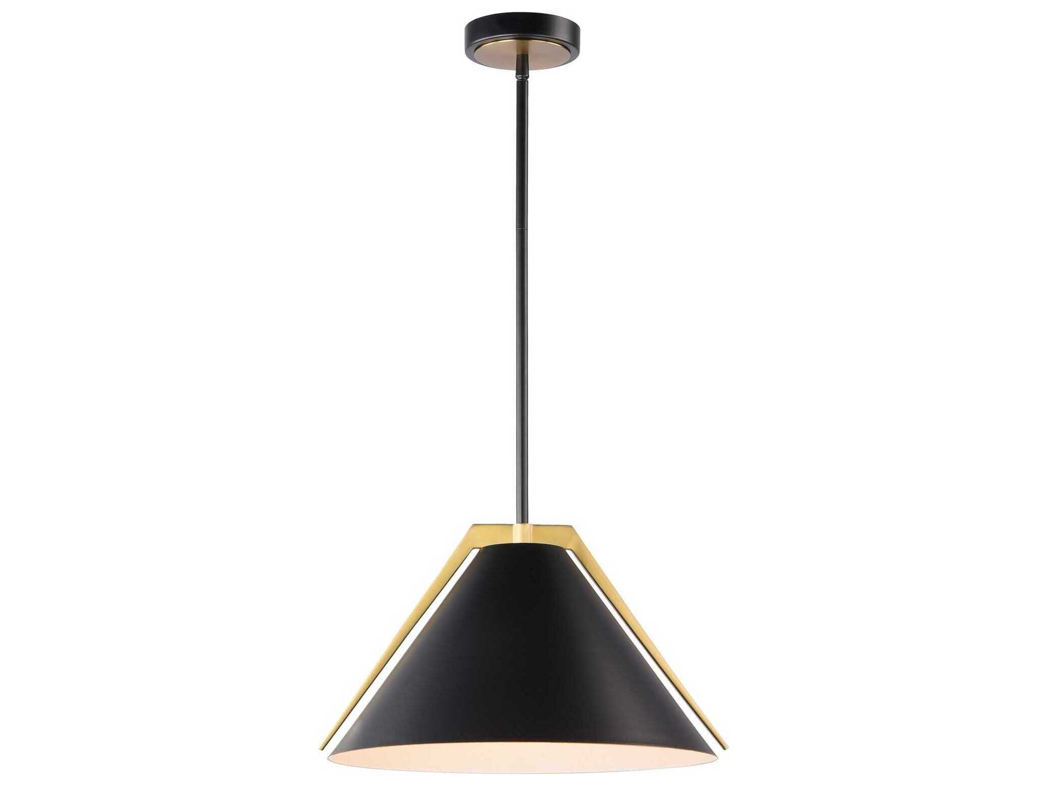Artcraft Baltic 1-Light Black Brushed Brass Pendant