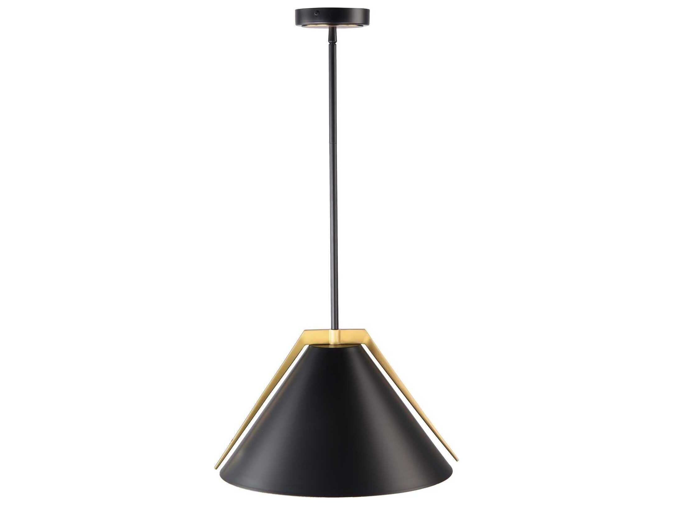 Artcraft Baltic 1-Light Black Brushed Brass Pendant