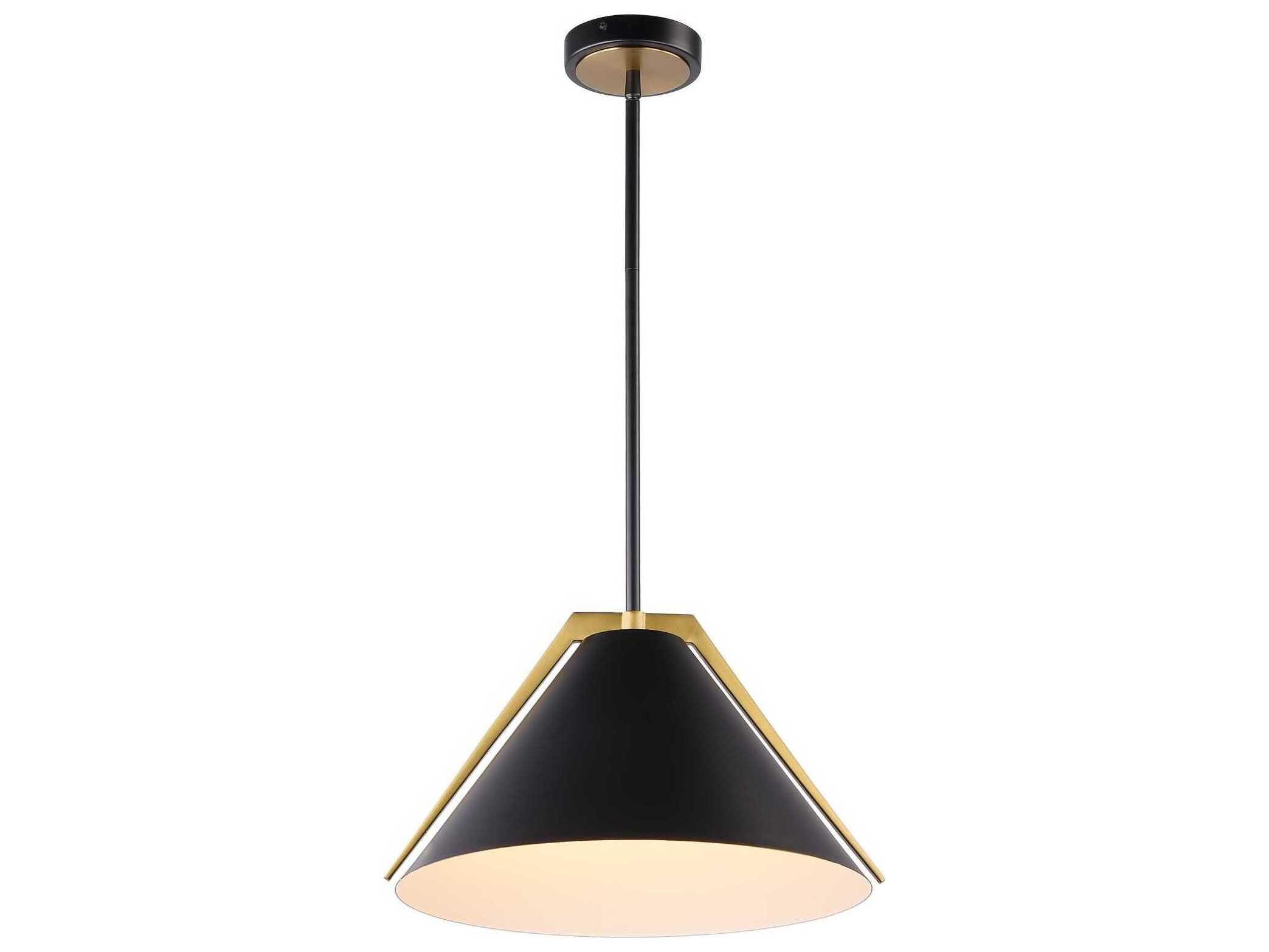 Artcraft Baltic 1-Light Black Brushed Brass Pendant