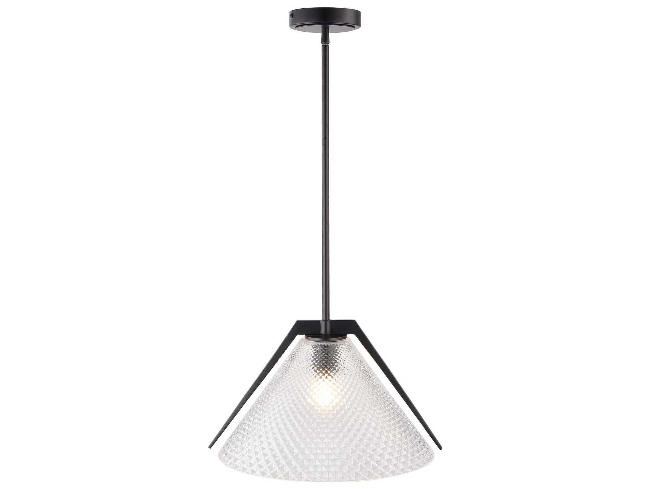 Artcraft Baltic 1-Light Black Brushed Brass Clear Pendant