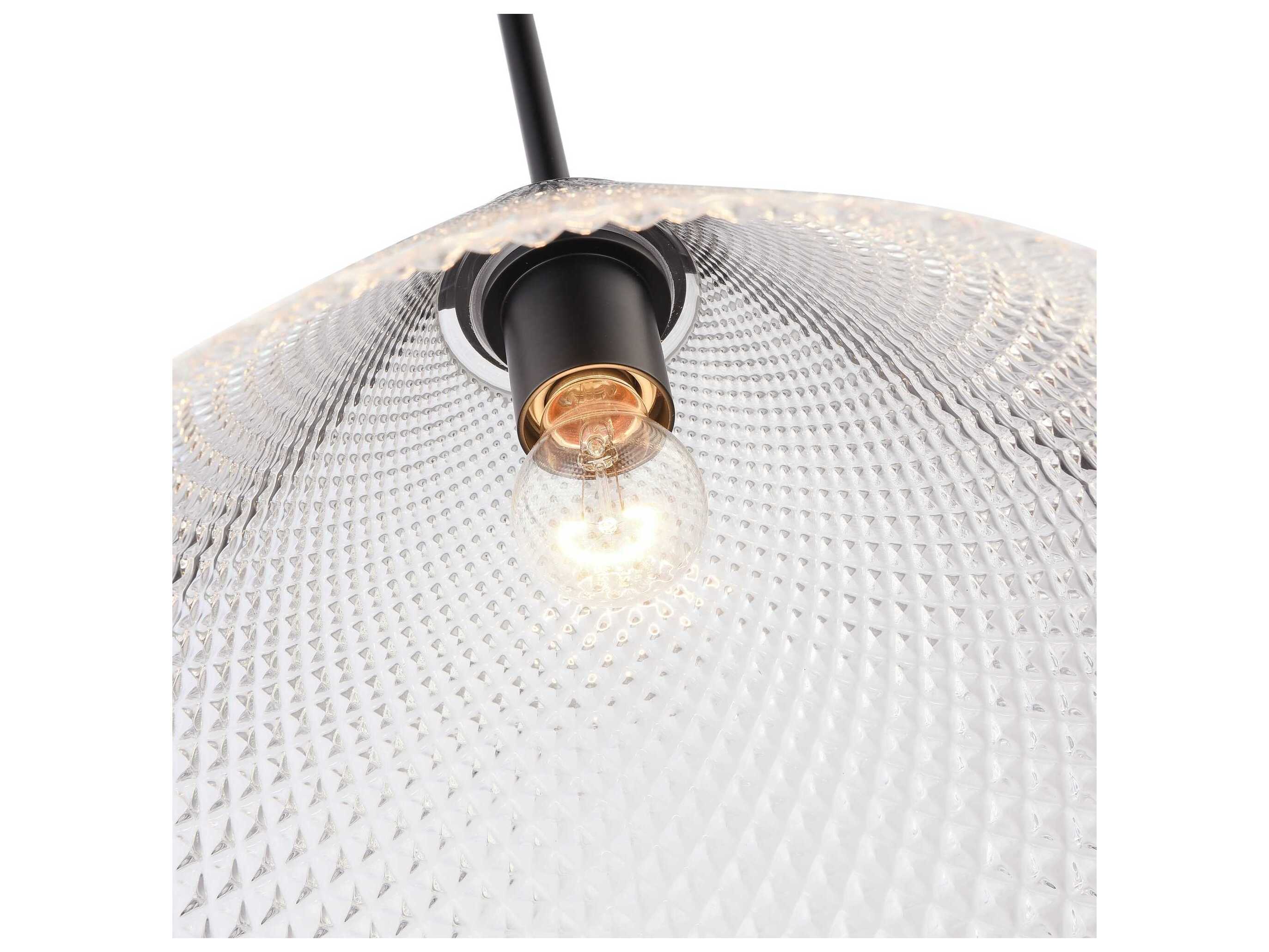 Artcraft Baltic 1-Light Black Brushed Brass Clear Pendant