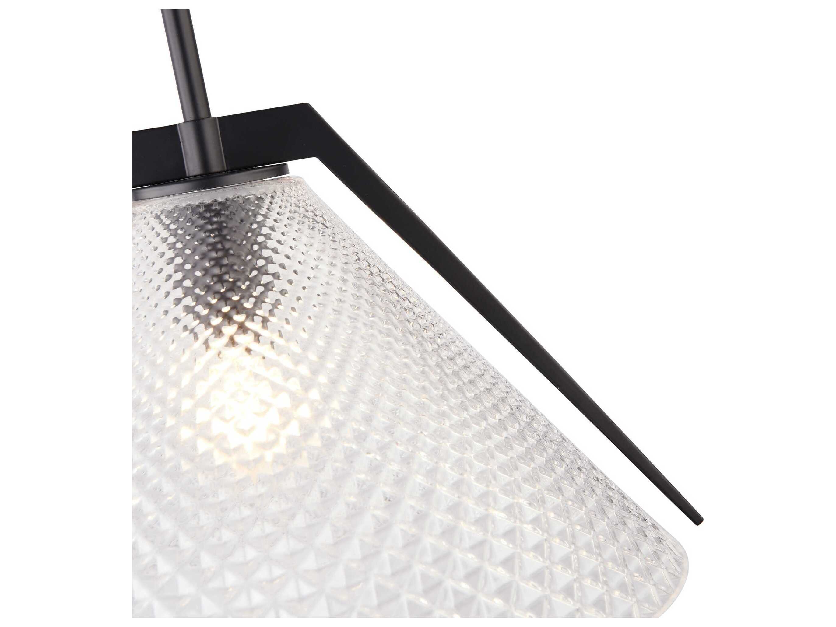 Artcraft Baltic 1-Light Black Brushed Brass Clear Pendant