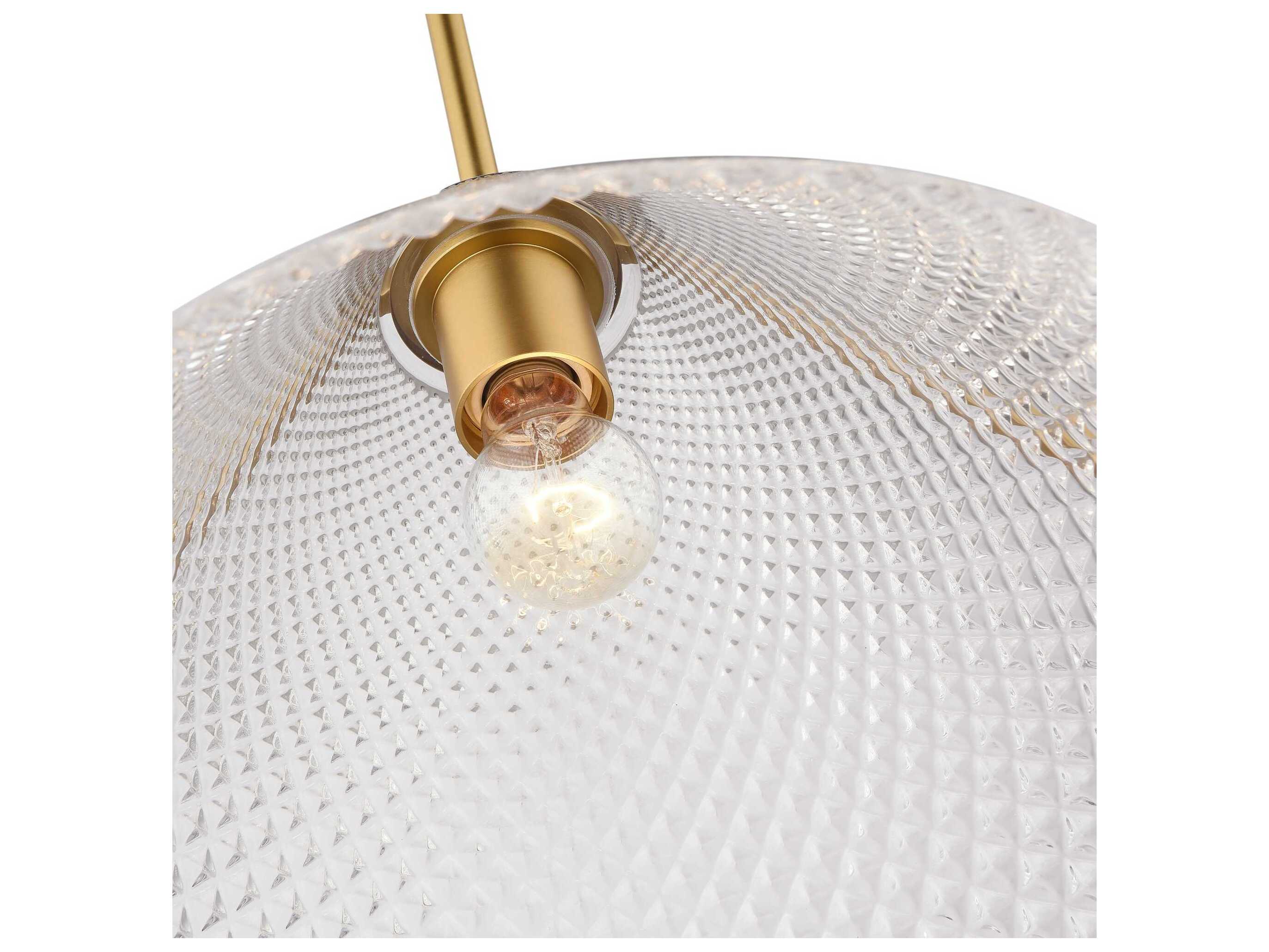 Artcraft Baltic 1-Light Brass Black Clear Pendant