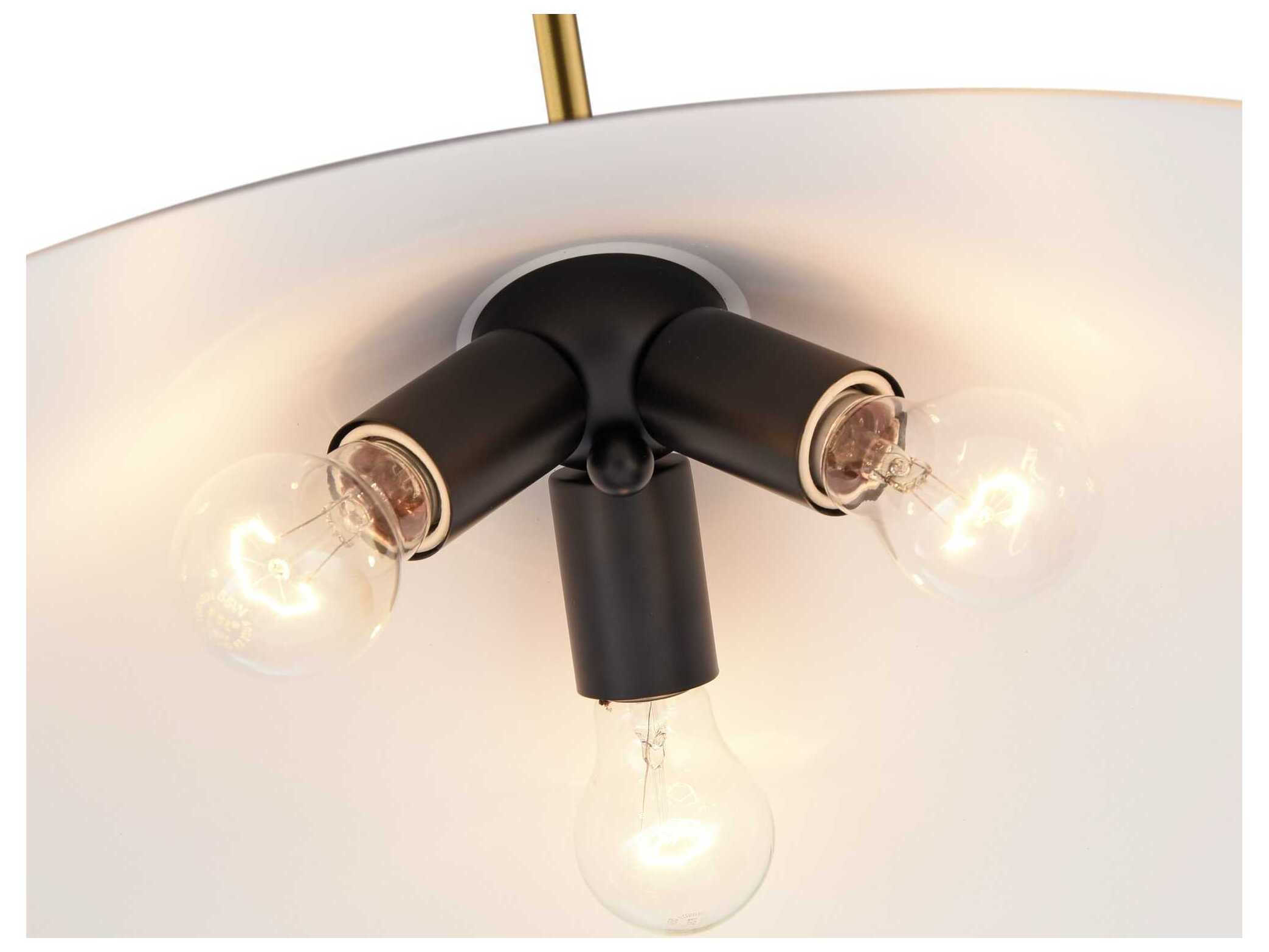 Artcraft Baltic 3-Light Brass Black Pendant