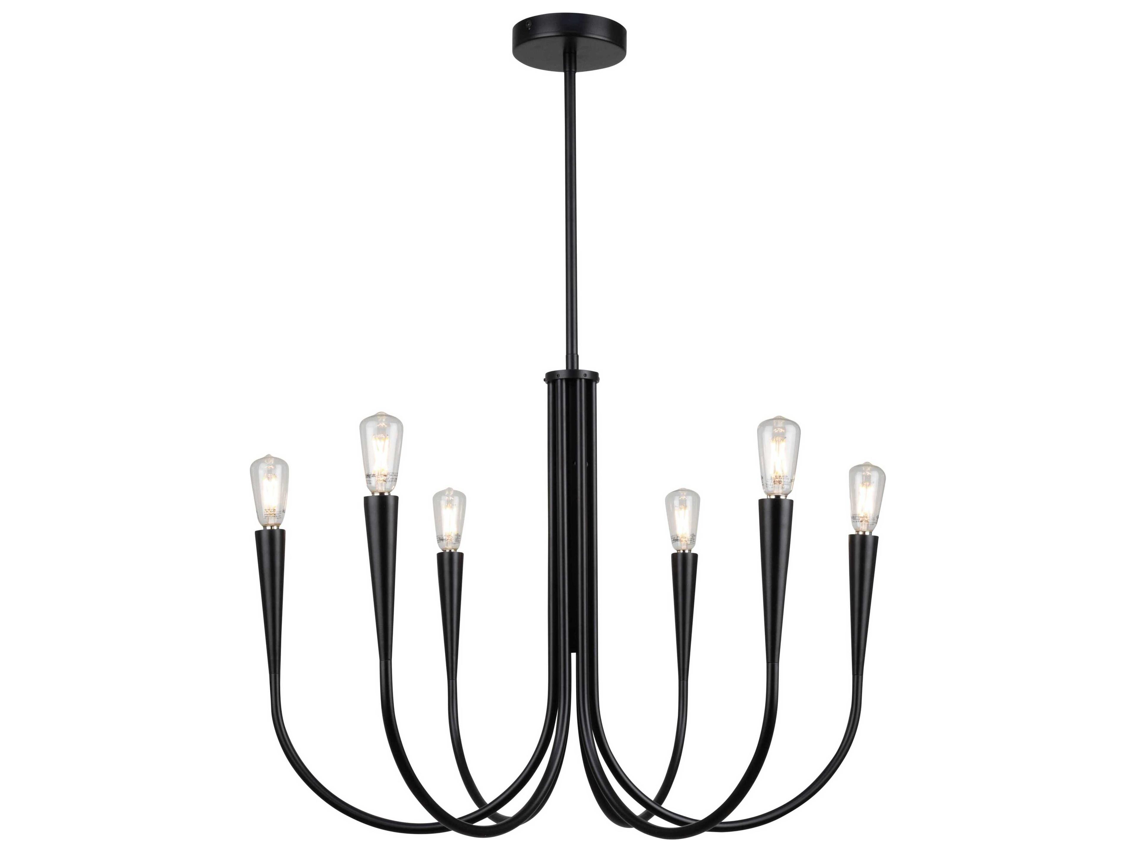 Artcraft Bronte 6-Light Black Chandelier