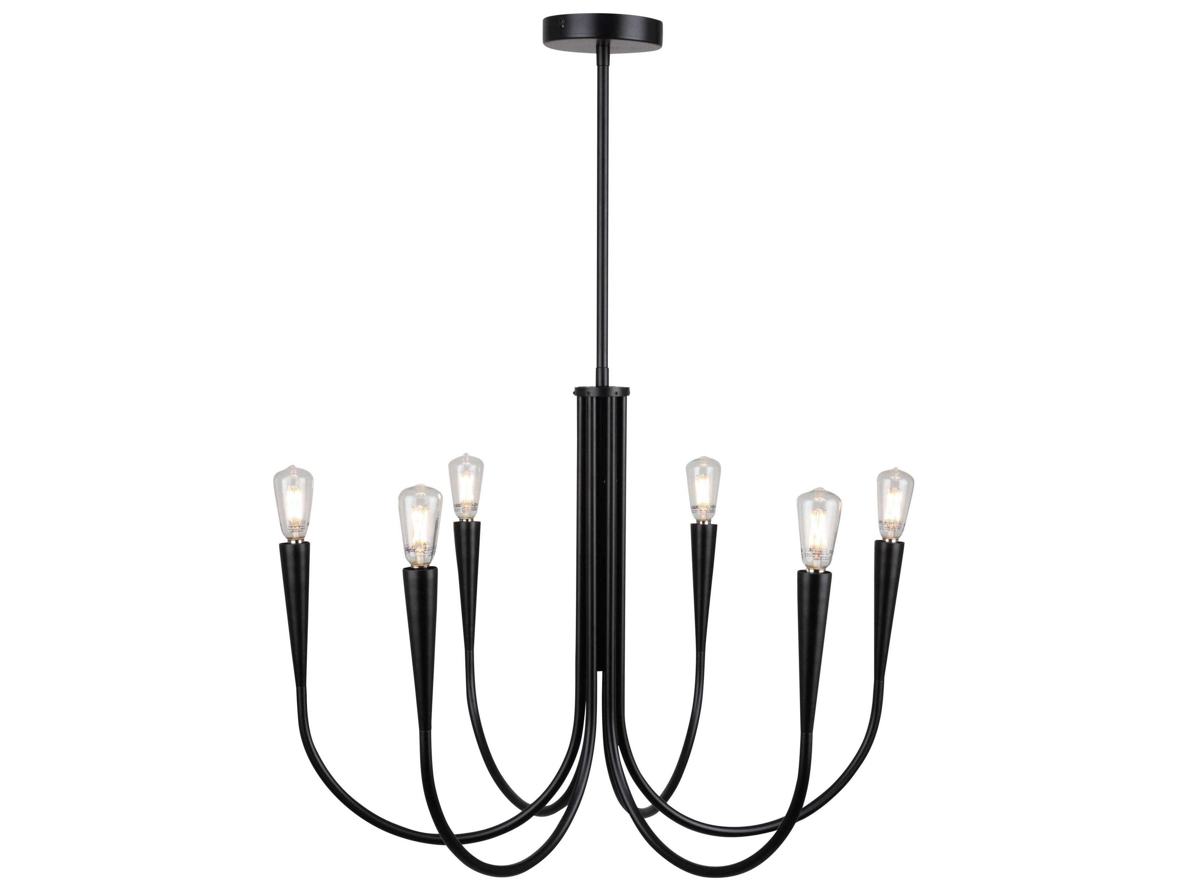 Artcraft Bronte 6-Light Black Chandelier