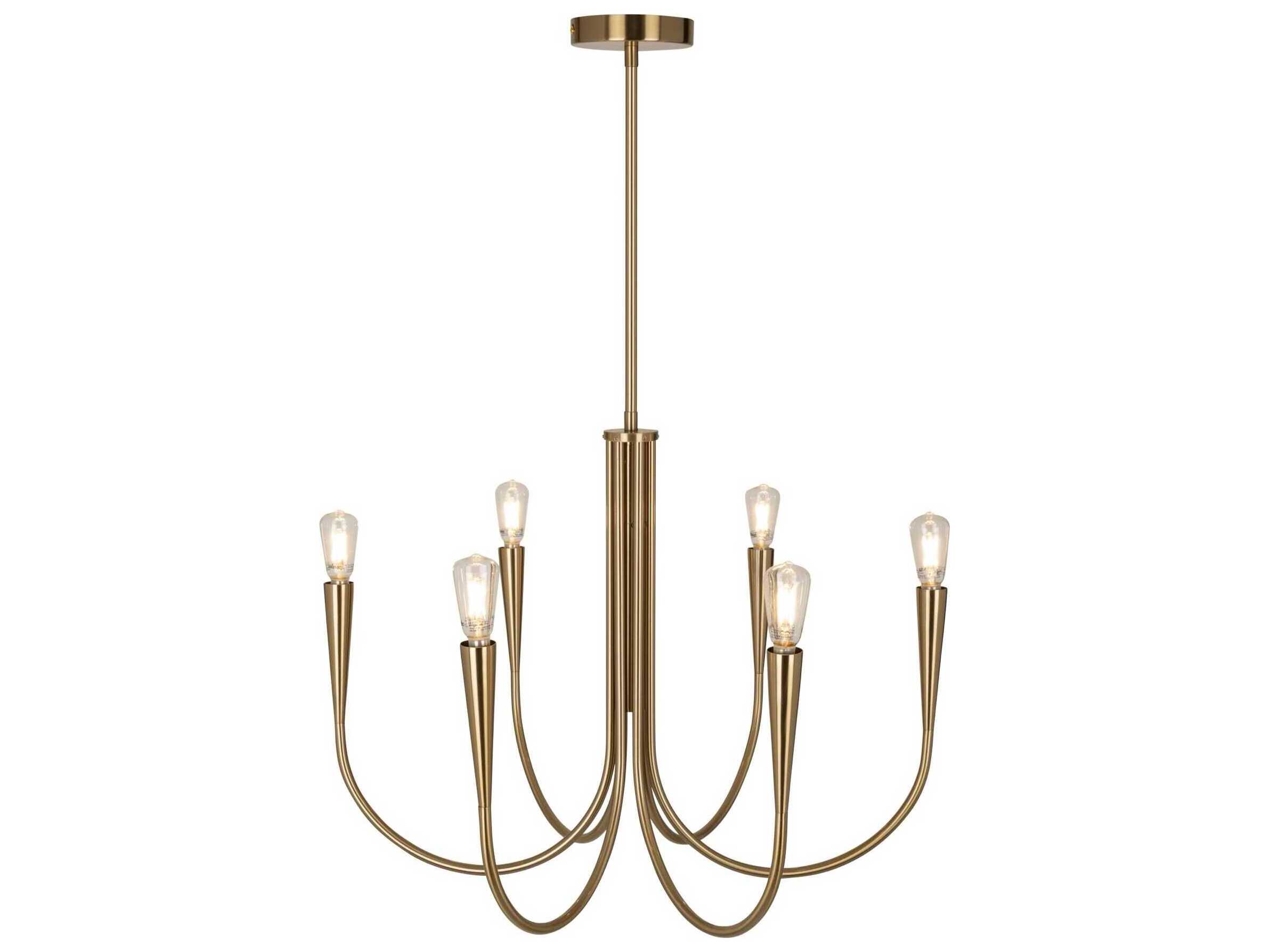 Artcraft Bronte 6-Light Brass Chandelier