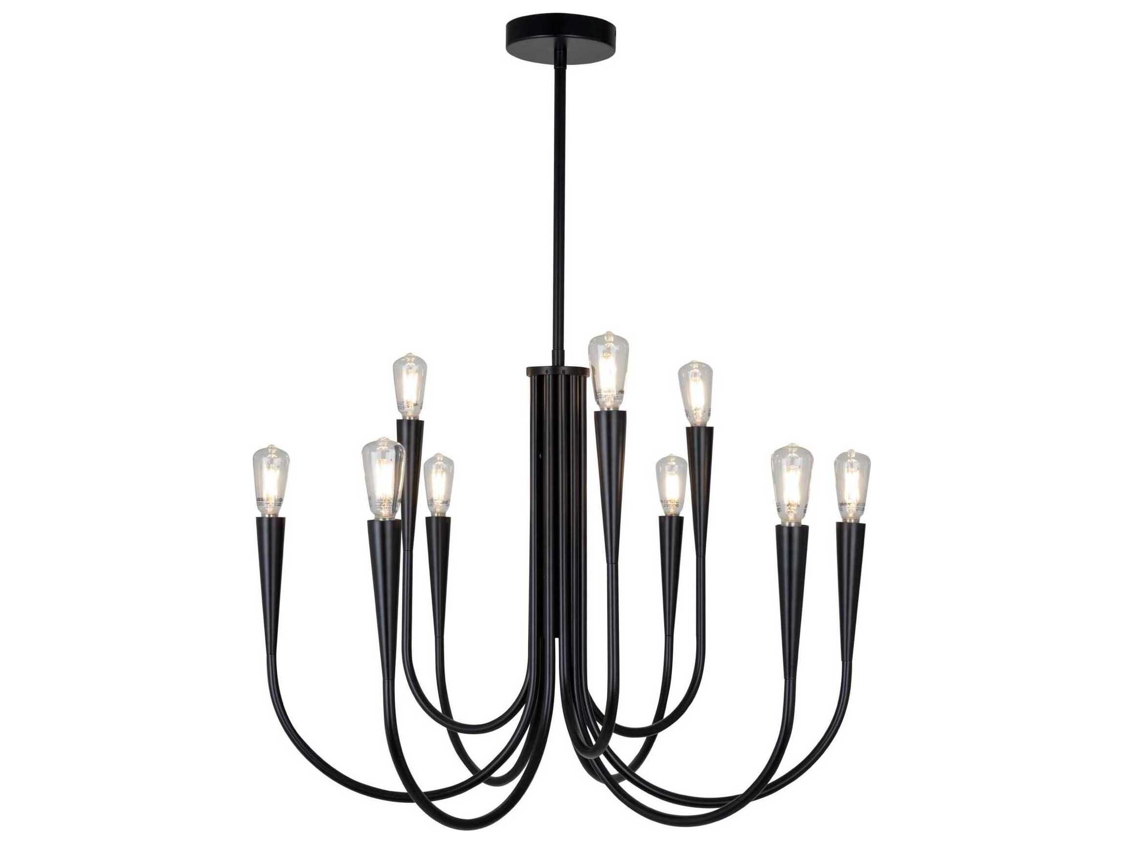 Artcraft Bronte 9-Light Black Chandelier