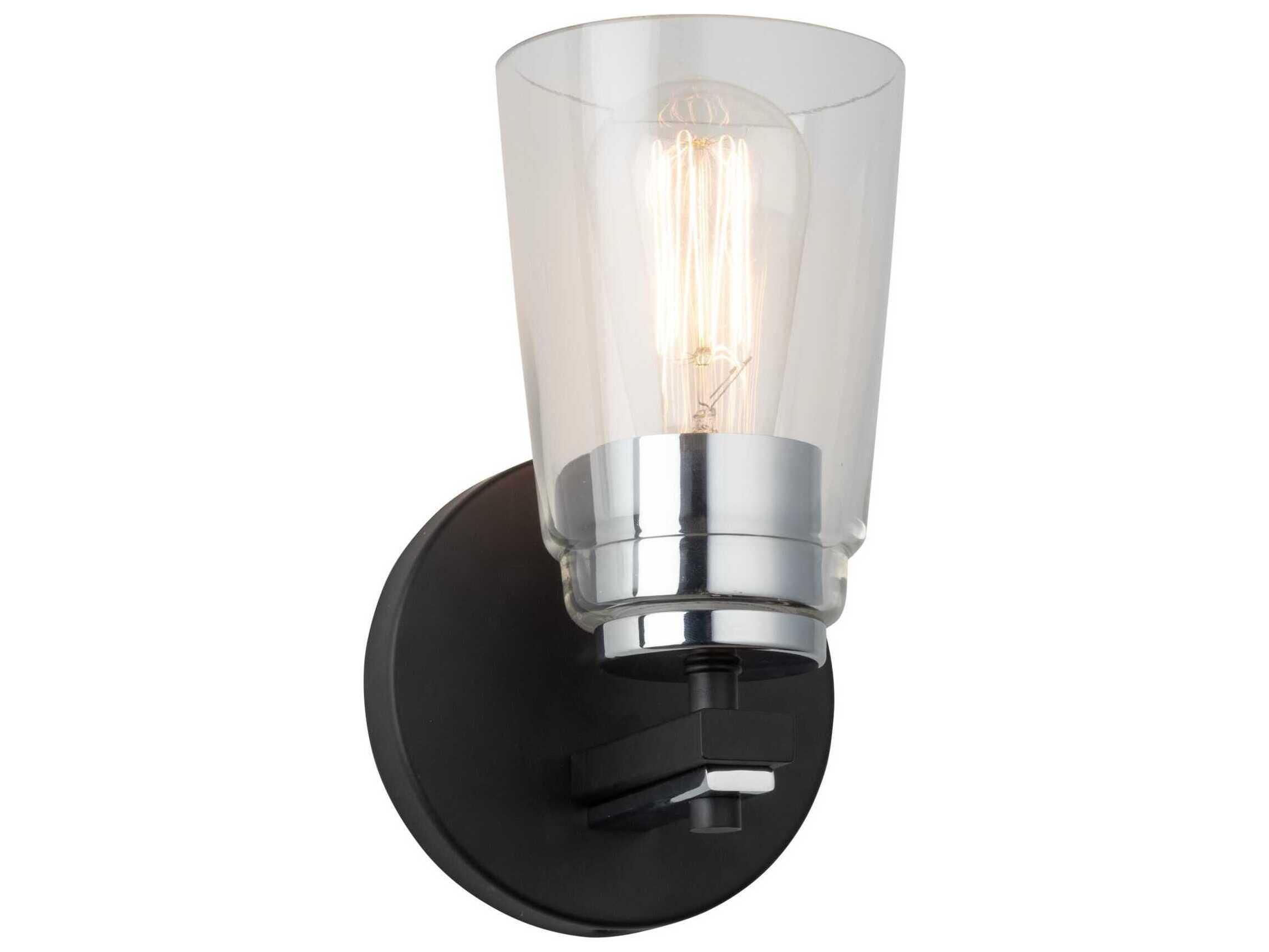 Artcraft Essex 1-Light Black Chrome Wall Sconce
