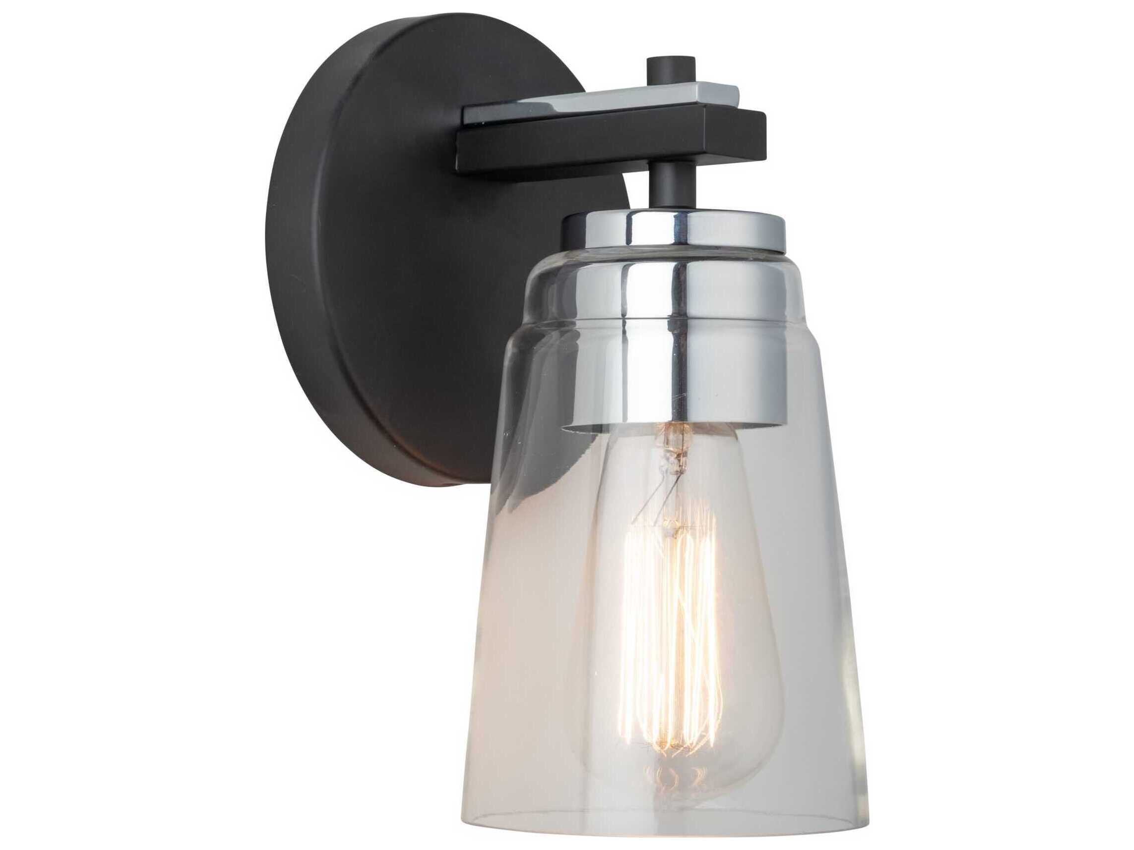 Artcraft Essex 1-Light Black Chrome Wall Sconce