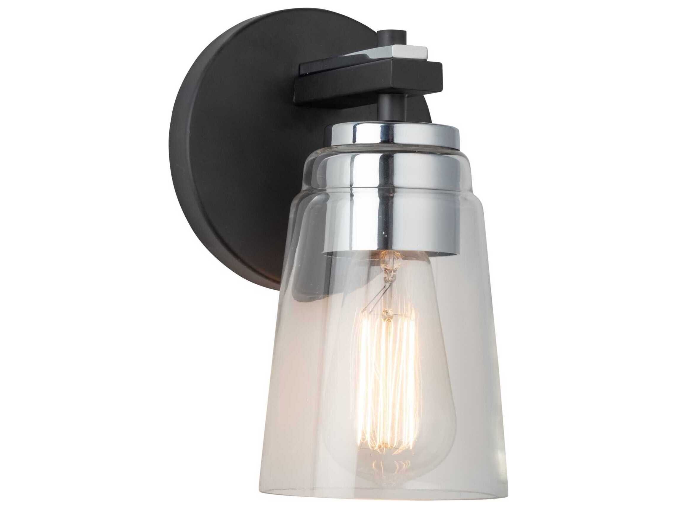 Artcraft Essex 1-Light Black Chrome Wall Sconce