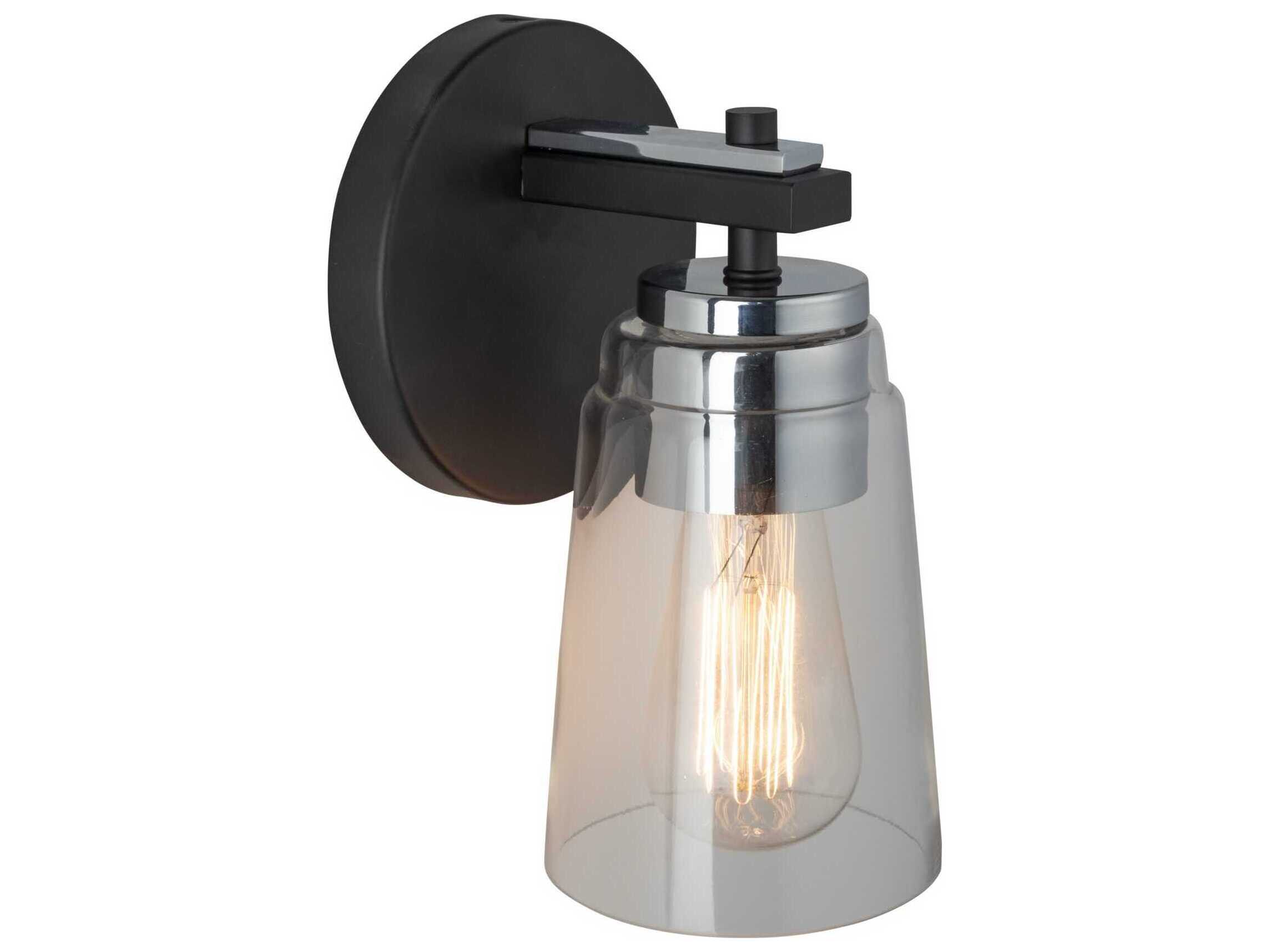 Artcraft Essex 1-Light Black Chrome Wall Sconce