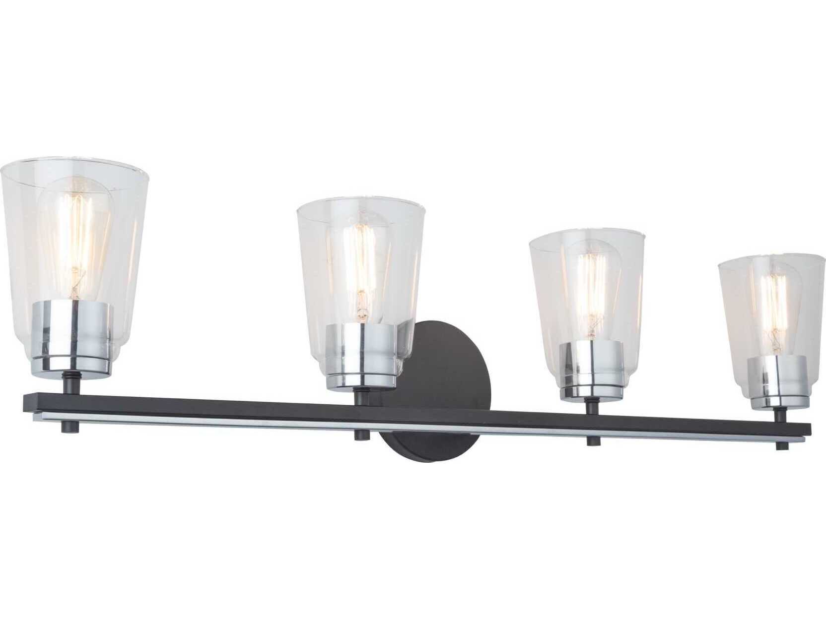 Artcraft Essex 4-Light Black Chrome Vanity Light