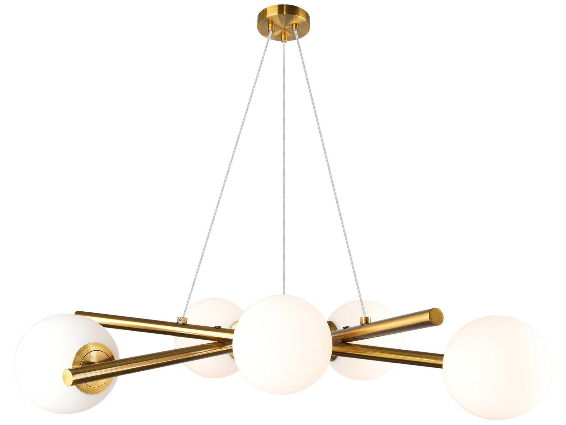 Artcraft Modena 6-Light Plated Brushed Brass Globe Chandelier