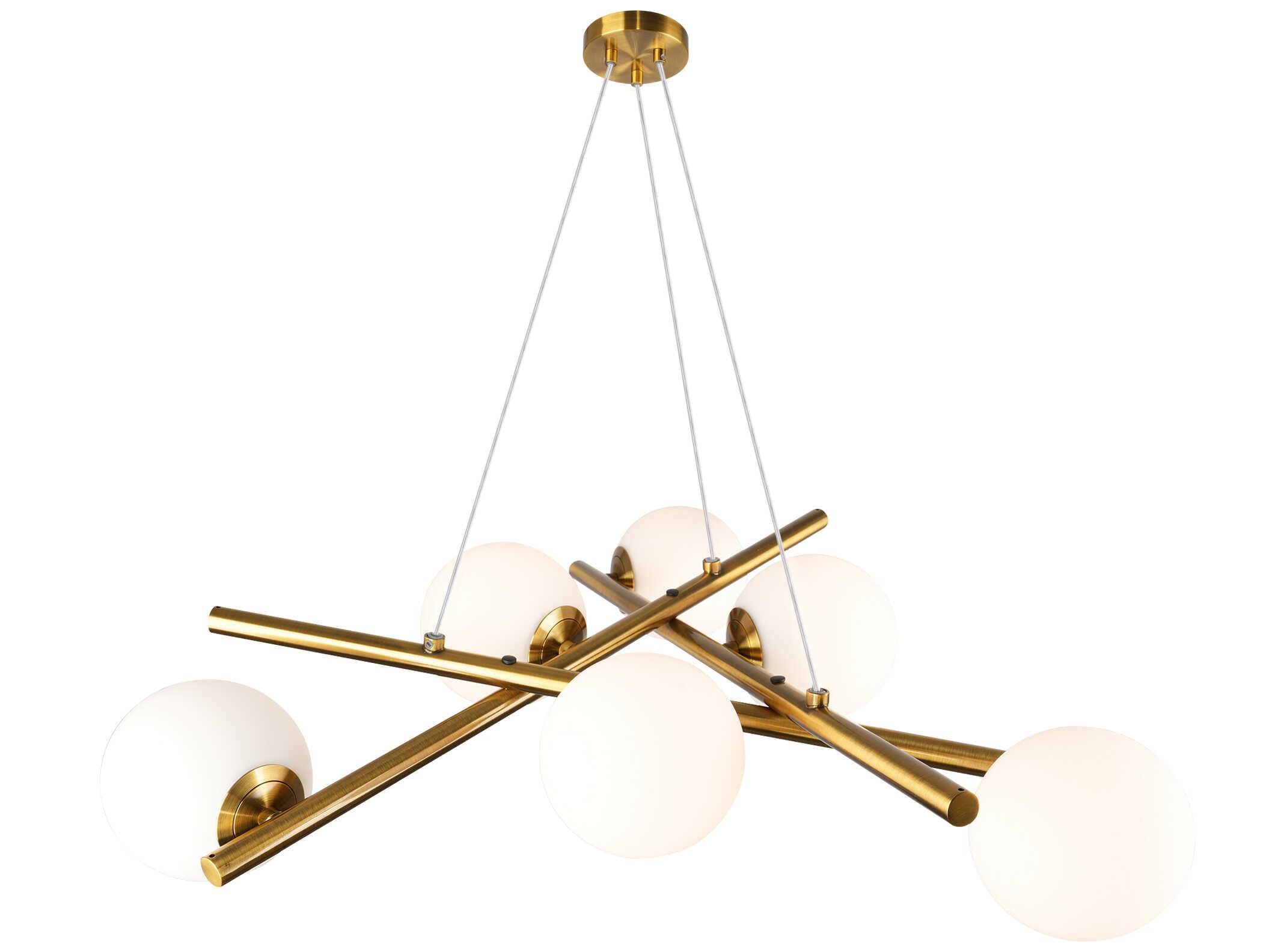 Artcraft Modena 6-Light Plated Brushed Brass Globe Chandelier