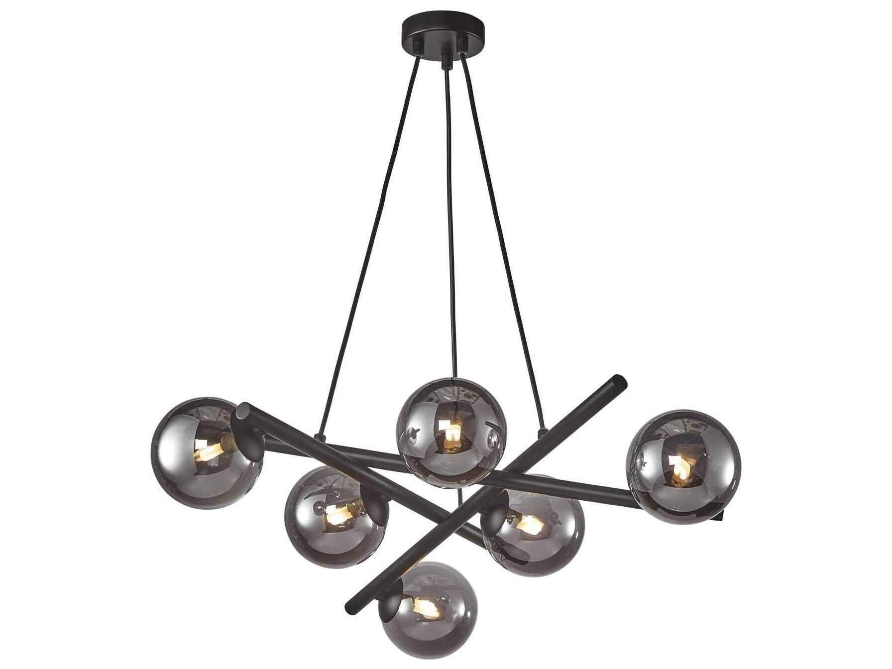 Artcraft Modena 6-Light Black Globe Chandelier