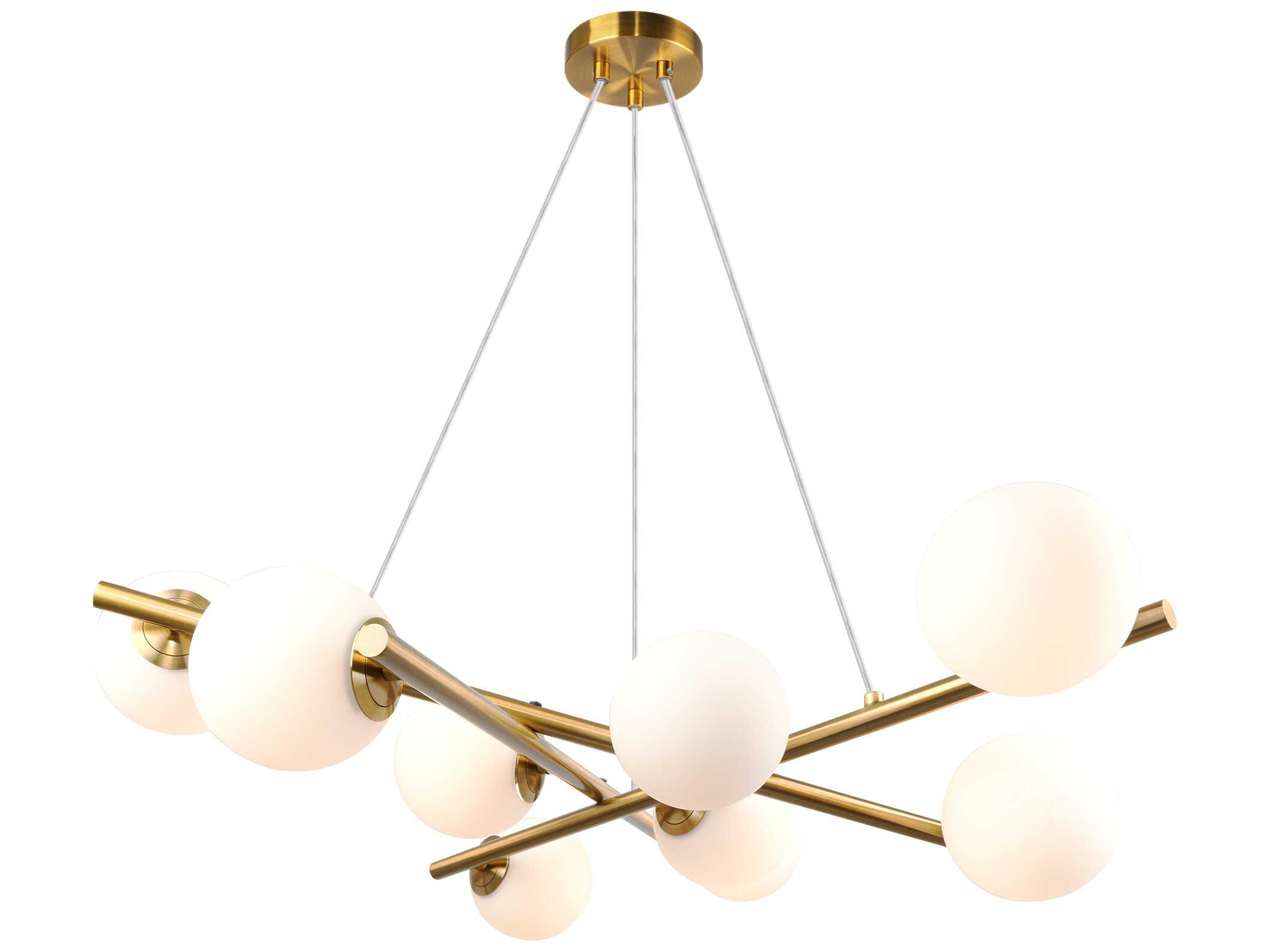 Artcraft Modena 9-Light Plated Brushed Brass Globe Chandelier