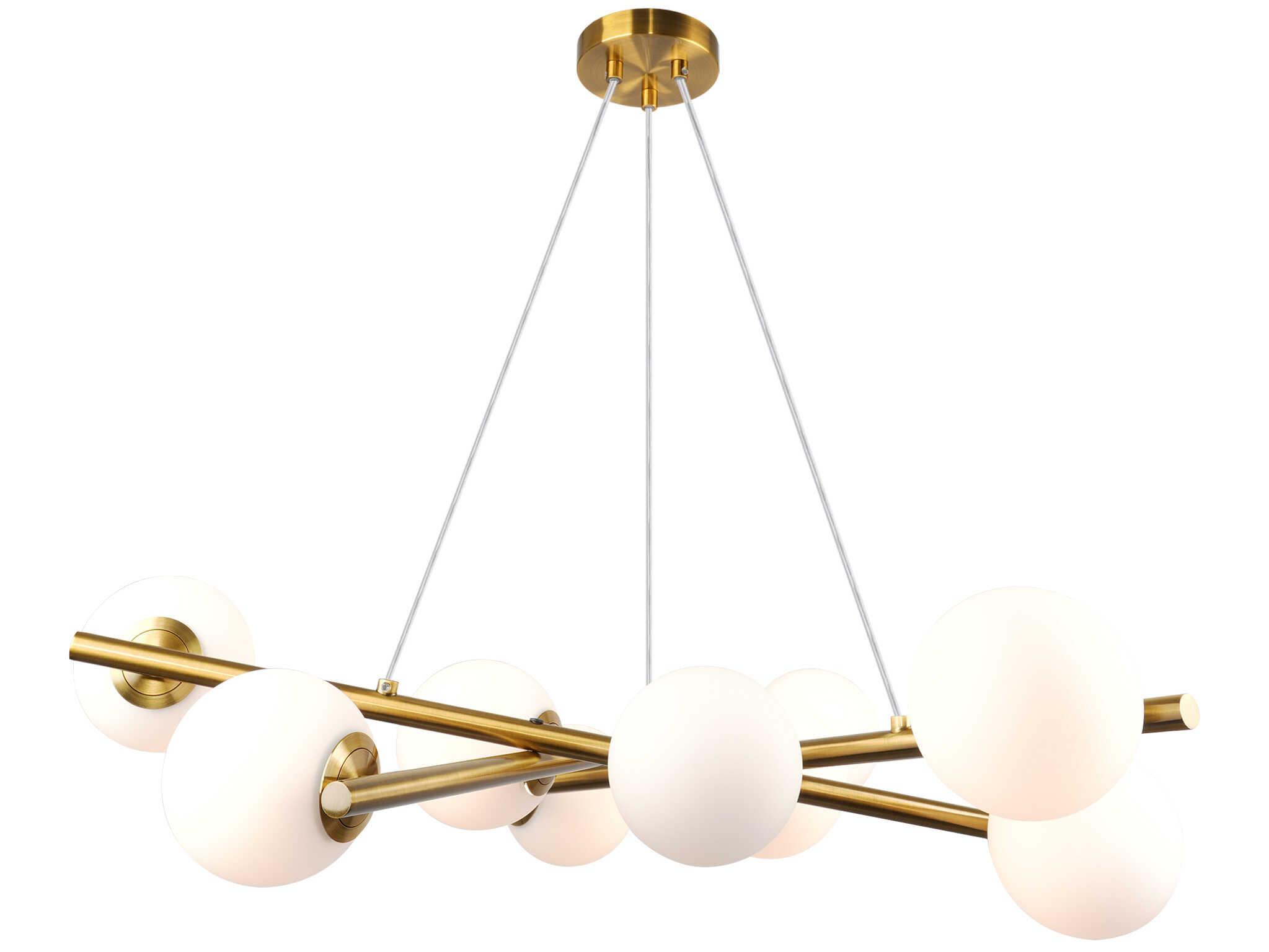 Artcraft Modena 9-Light Plated Brushed Brass Globe Chandelier