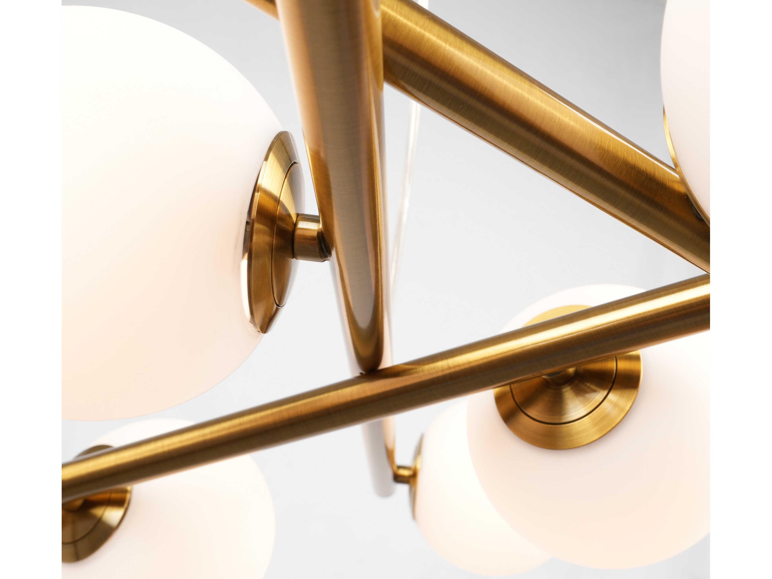 Artcraft Modena 9-Light Plated Brushed Brass Globe Chandelier