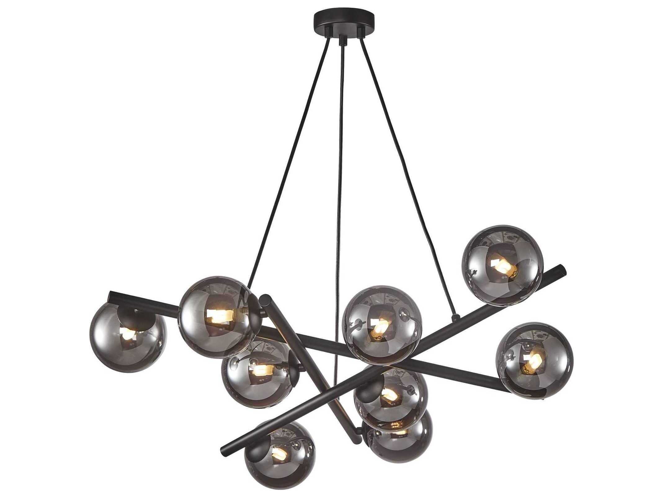 Artcraft Modena 9-Light Matte Black Globe Chandelier