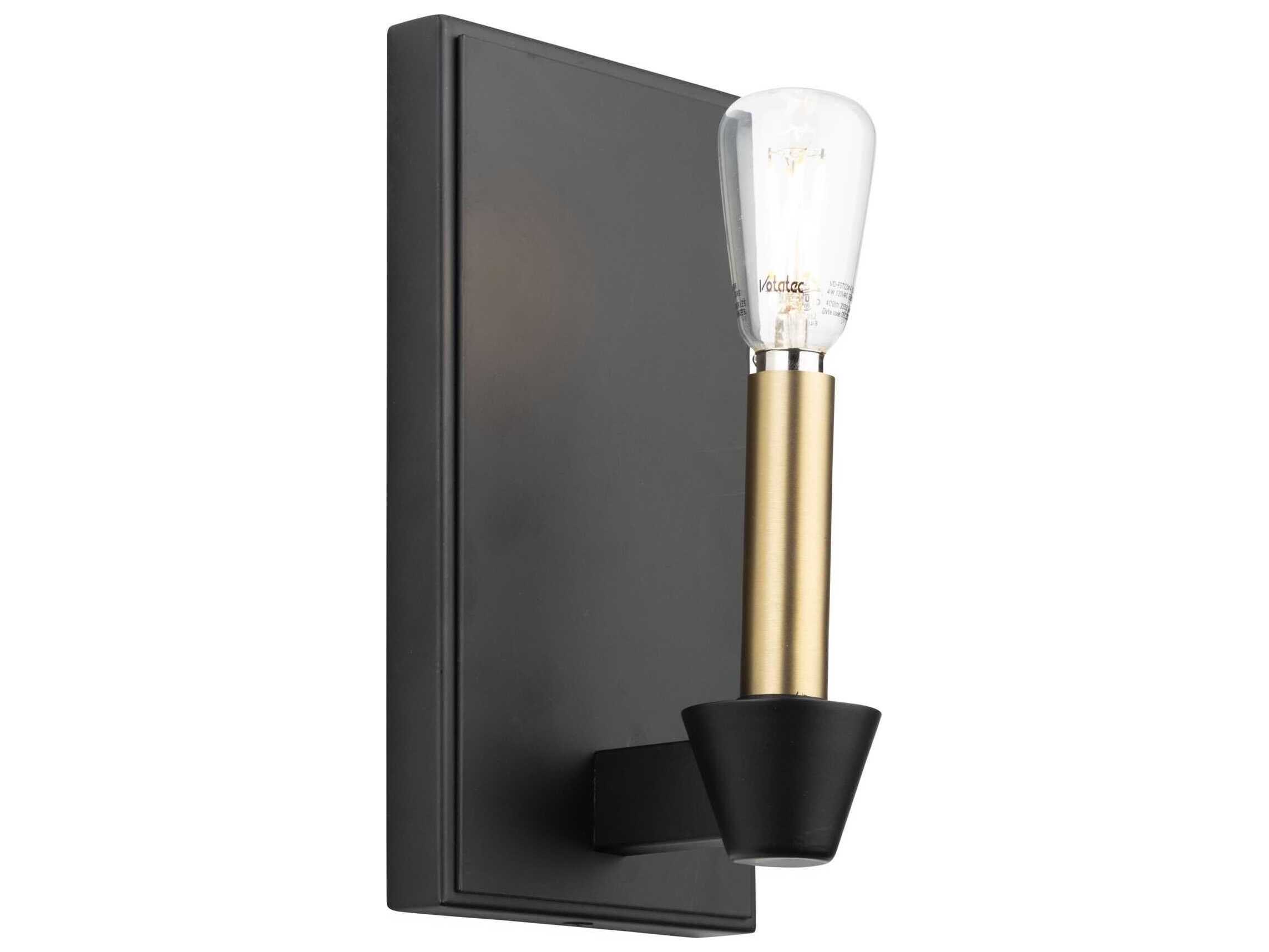 Artcraft Notting Hill 1-Light Black Brushed Brass Wall Sconce