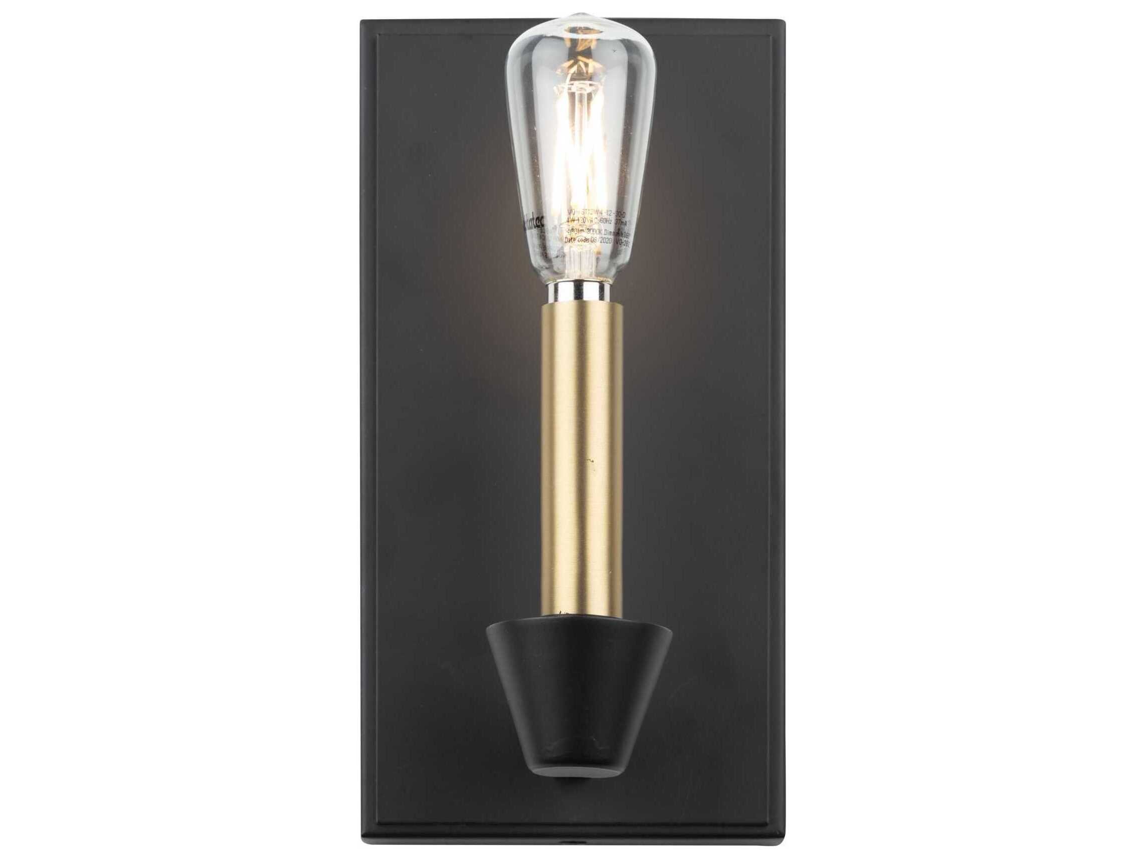 Artcraft Notting Hill 1-Light Black Brushed Brass Wall Sconce