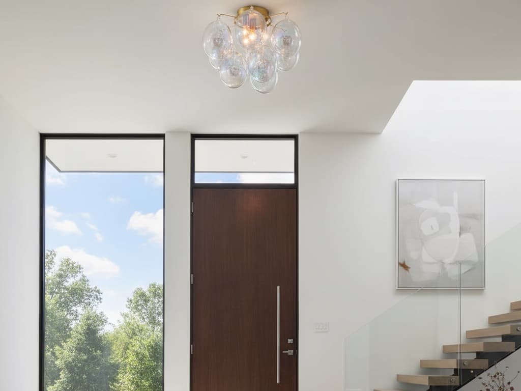 Artcraft Globo 4-Light Brass Globe Semi Flush Mount