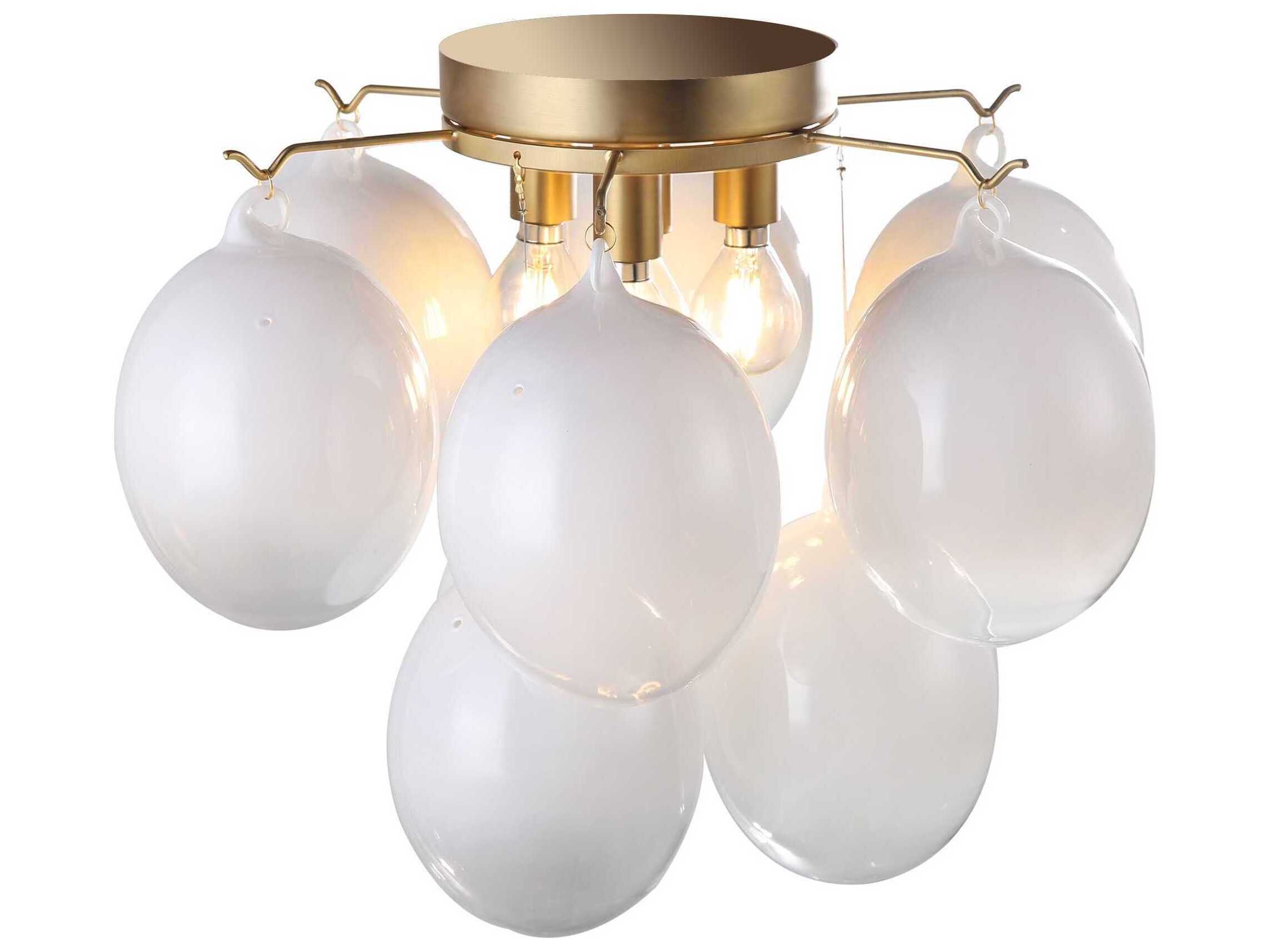 Artcraft Globo 4-Light Brass Globe Semi Flush Mount