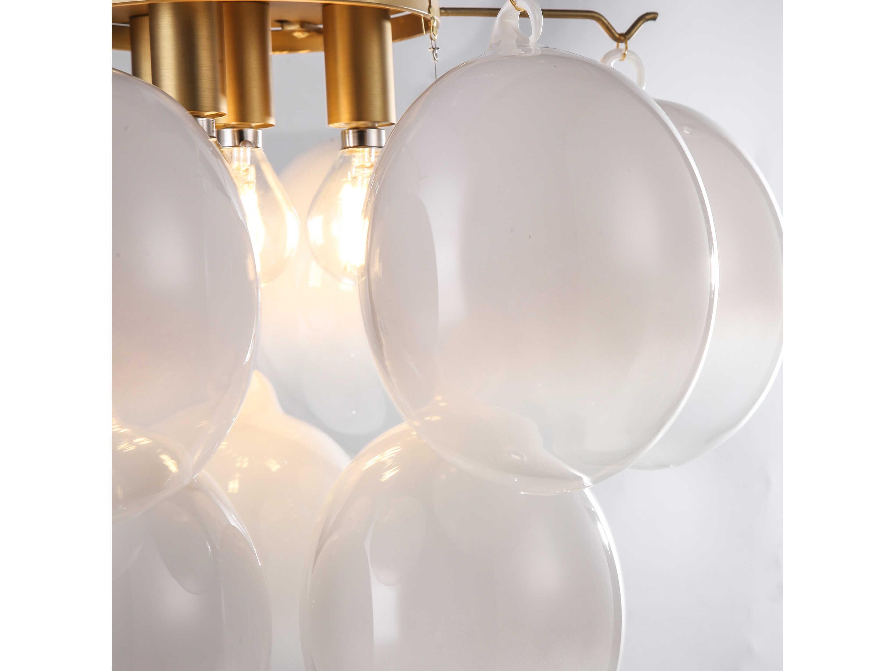 Artcraft Globo 4-Light Brass Globe Semi Flush Mount