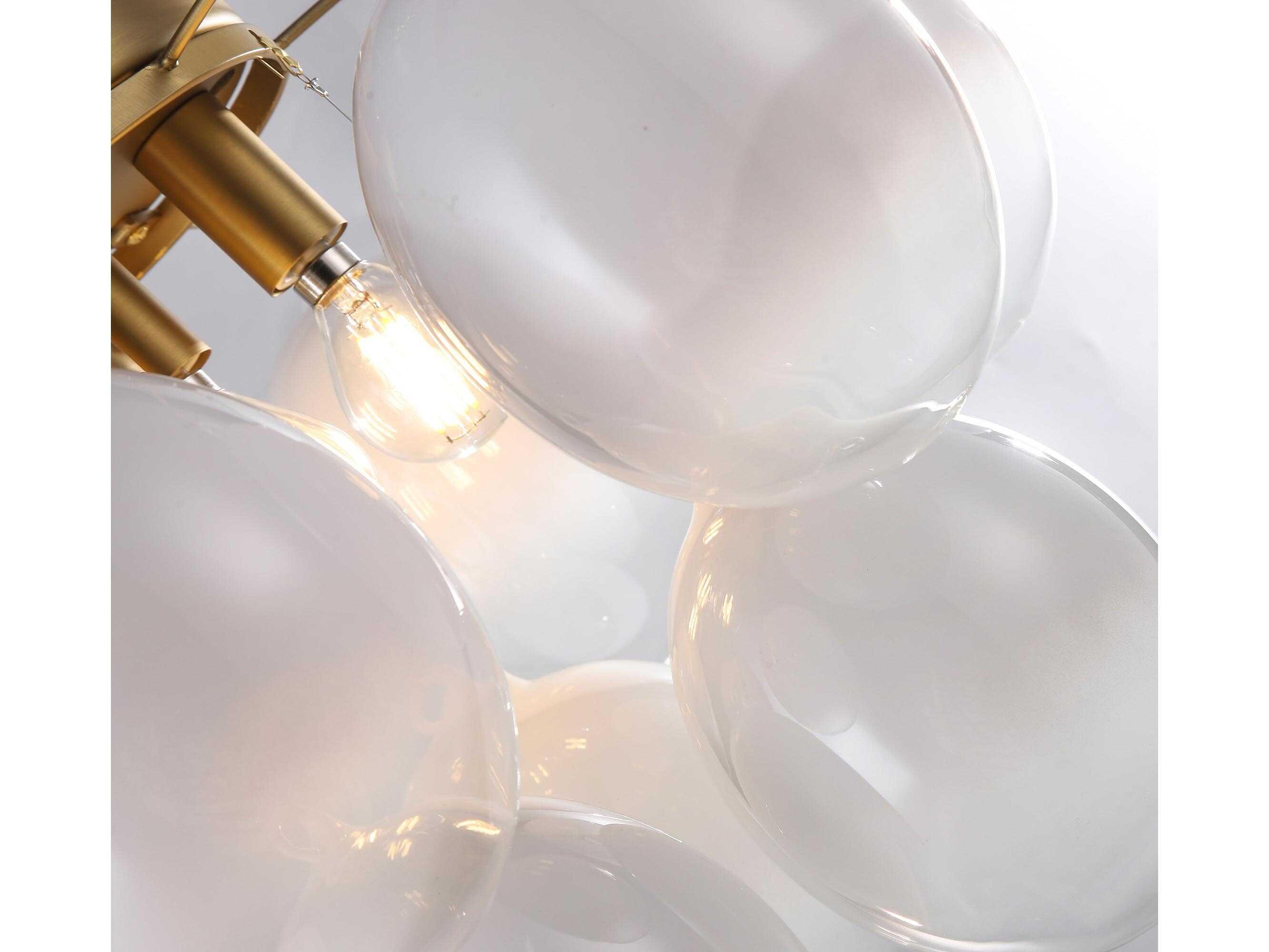 Artcraft Globo 4-Light Brass Globe Semi Flush Mount