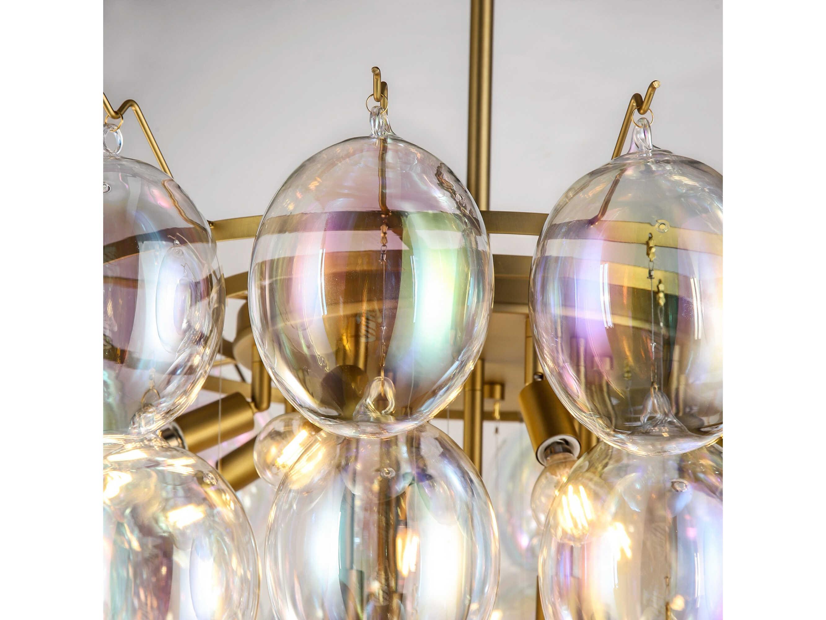 Artcraft Globo 13-Light Brushed Brass Globe Chandelier