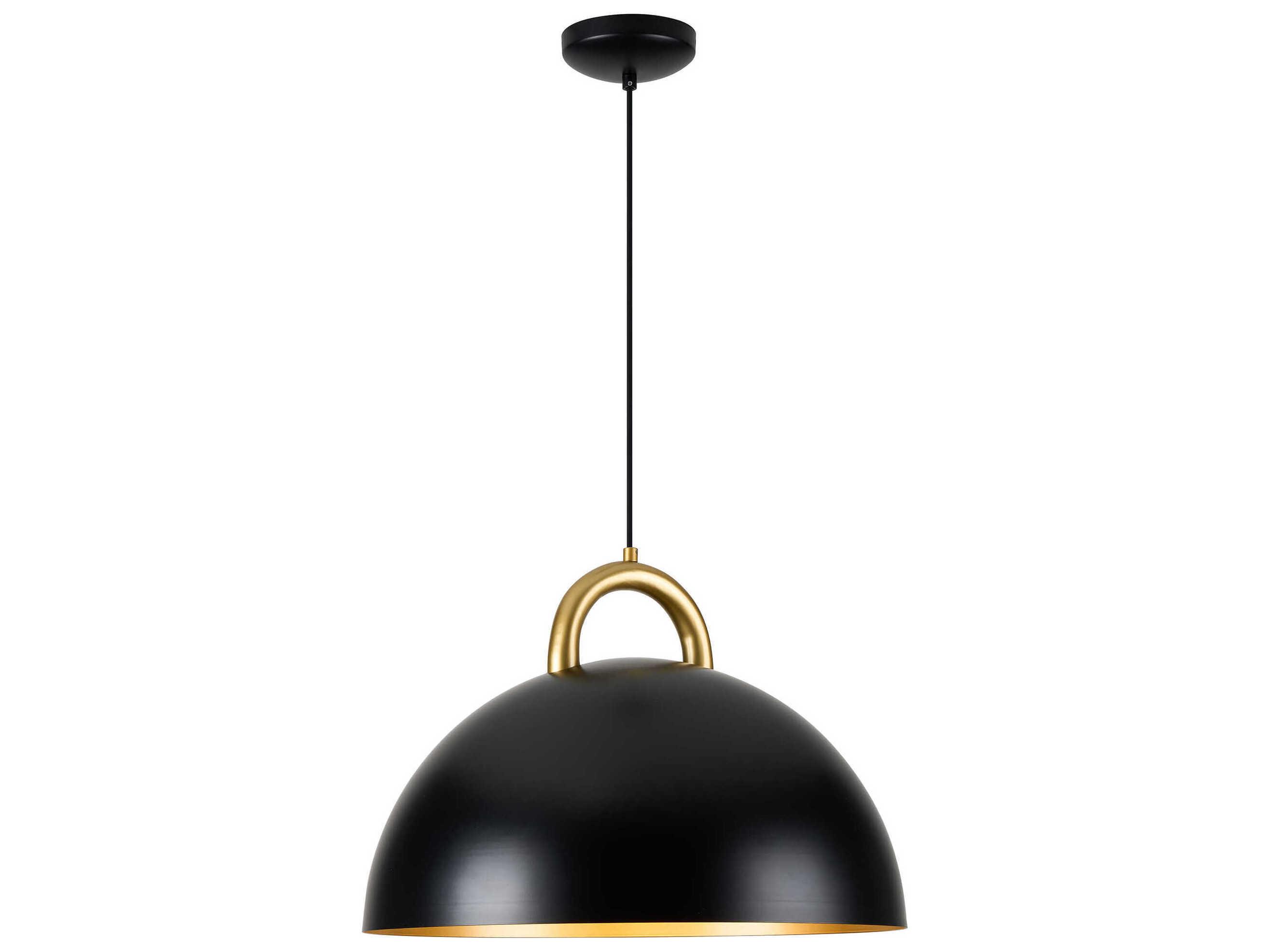 Artcraft Pantheon 1-Light Black Rust Brass Dome Pendant